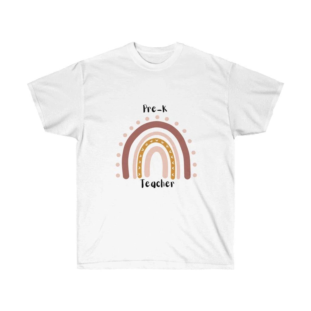 Boho Rainbow Pre-K Teacher Tee Unisex T-shirt, Sweatshirt, Hoodie, Long Sleeve Tee - T-Shirt, Sweatshirt, Hoodie