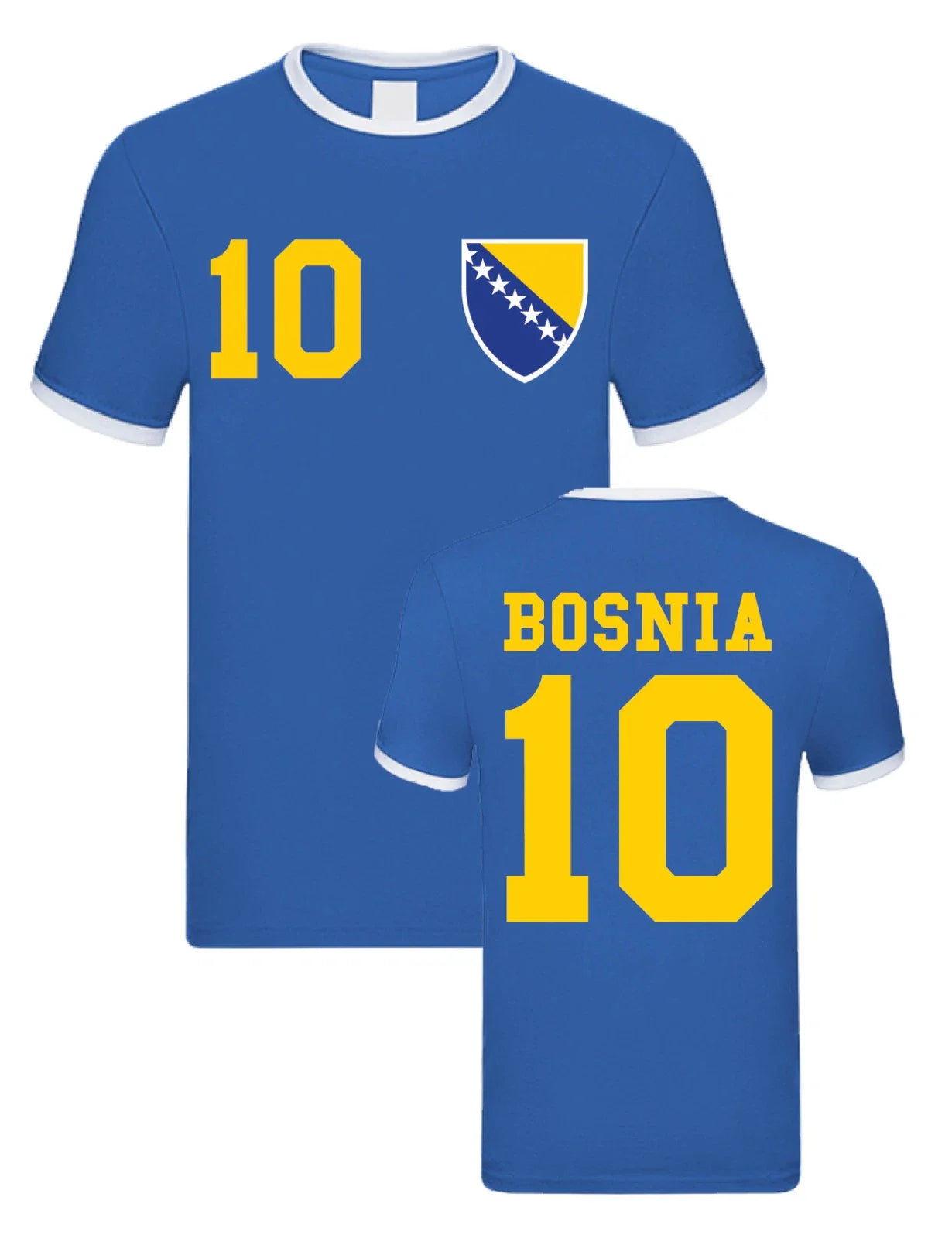 Men's T-Shirt "Bosnia" with desired name + desired number Jersey European Cup statement Unisex T-shirt, Sweatshirt, Hoodie, Long Sleeve Tee - T-Shirt, Sweatshirt, Hoodie