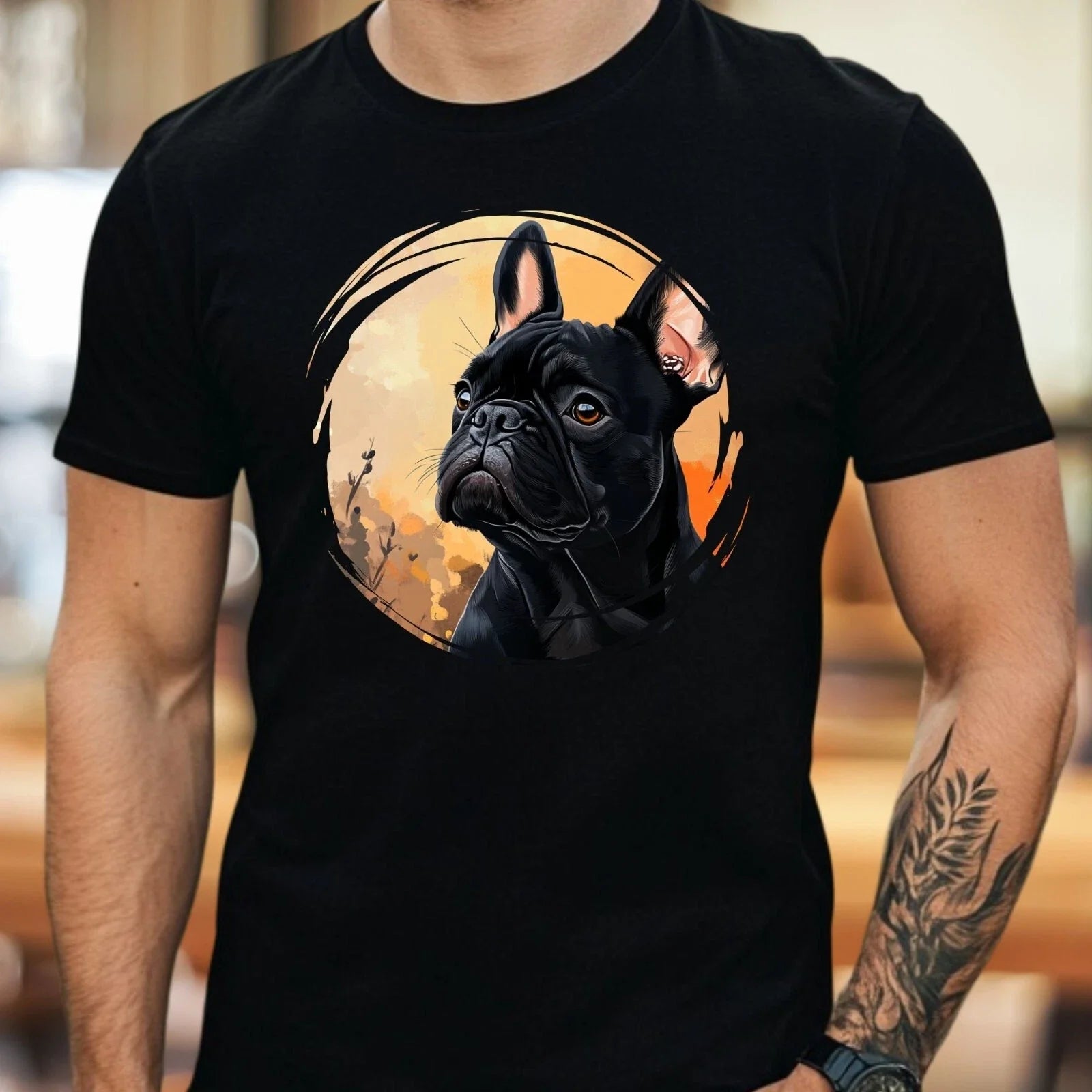 Mens French Bulldog Motif Cotton T-Shirt Size XS to 5XL Unisex T-shirt, Sweatshirt, Hoodie, Long Sleeve Tee - T-Shirt, Sweatshirt, Hoodie