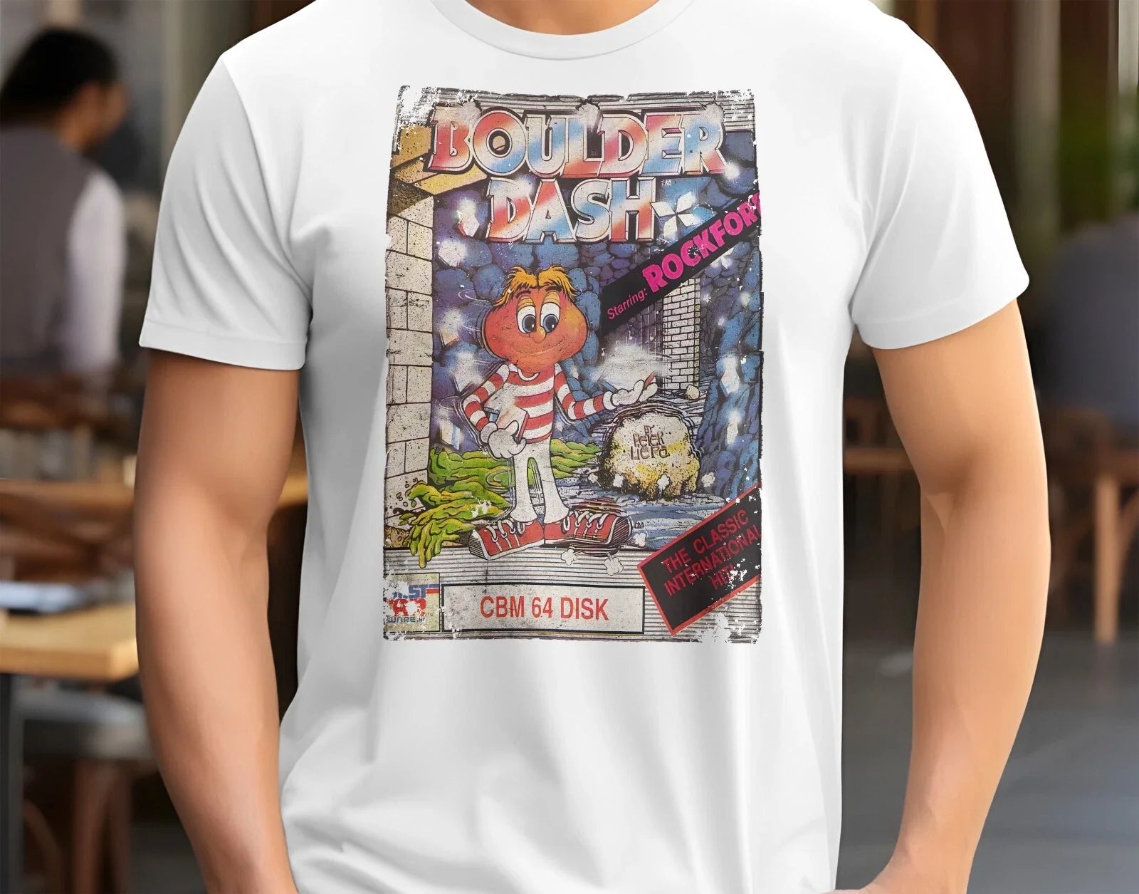 Boulder Dash - 8 bit C64 Game Art T-Shirt 8 Colors Sizes S-5XL Unisex T-shirt, Sweatshirt, Hoodie, Long Sleeve Tee - T-Shirt, Sweatshirt, Hoodie