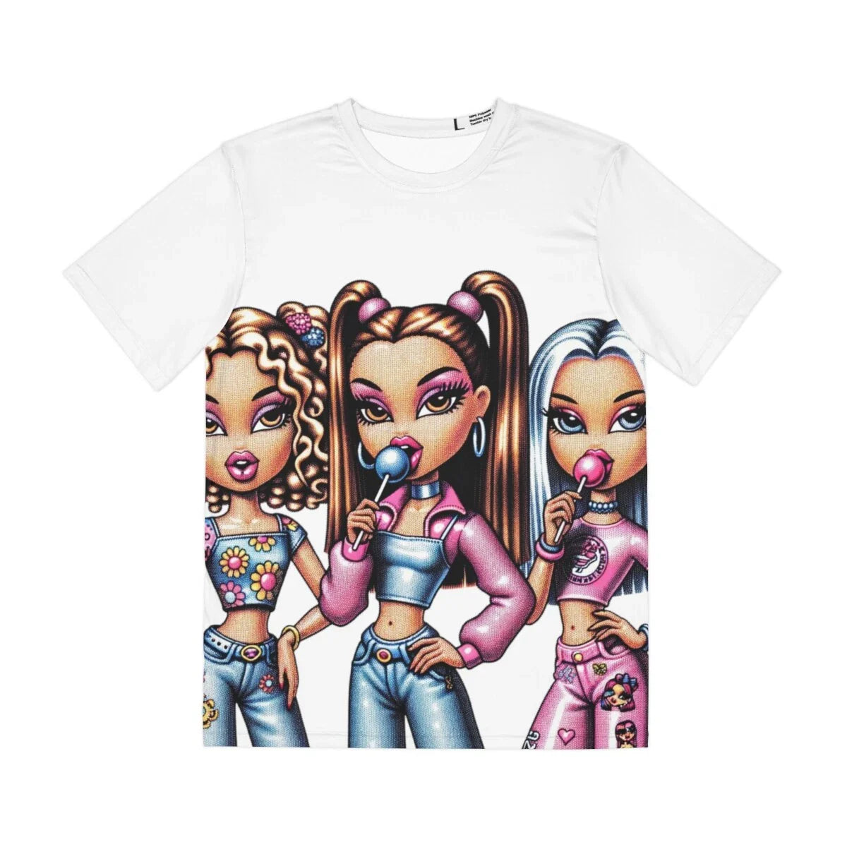 All Over Double Sided Print T Shirt Retro Y2K Dolls Make Up 2000s Aesthetic Glam Unisex T-shirt, Sweatshirt, Hoodie, Long Sleeve Tee - T-Shirt, Sweatshirt, Hoodie