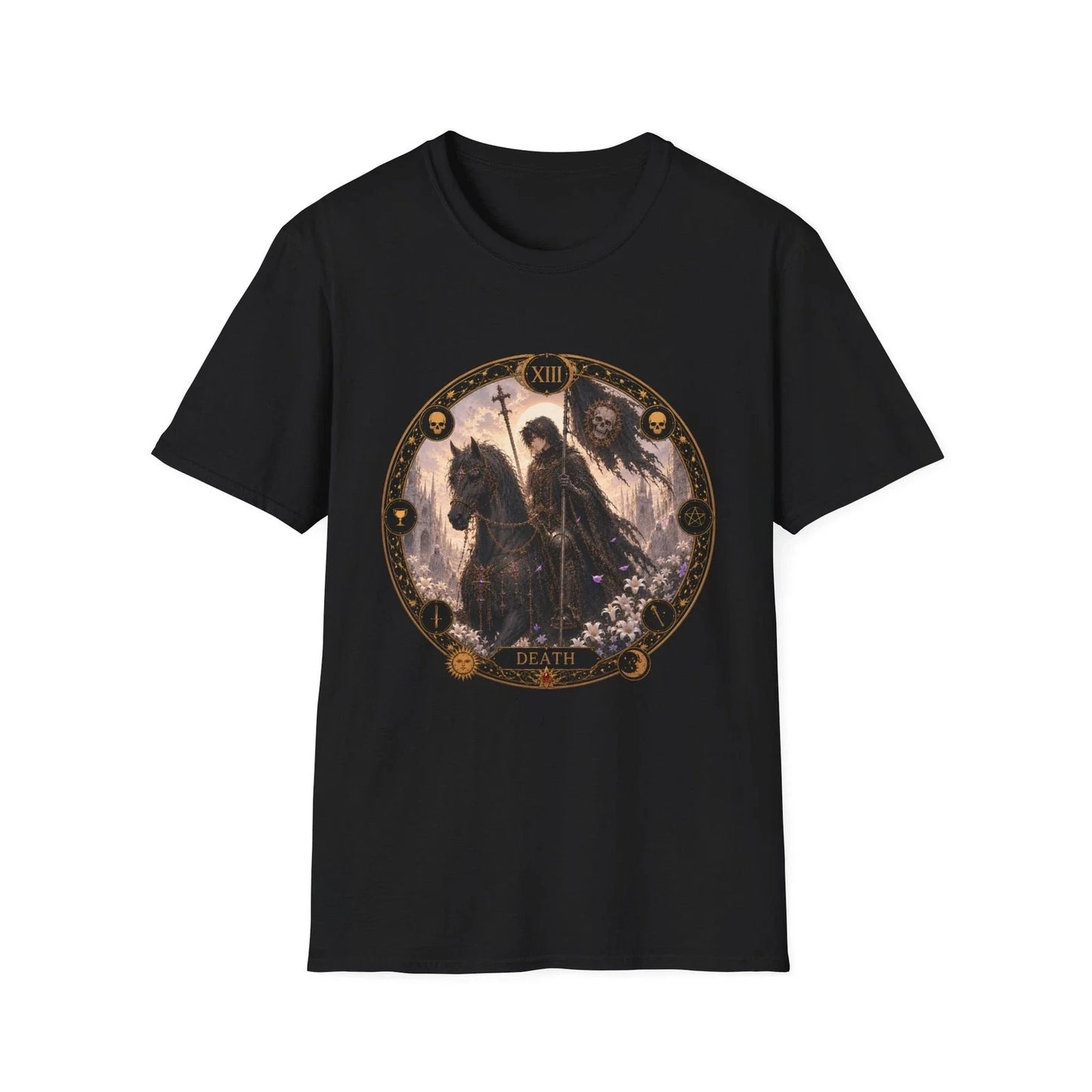 Death Anime Tarot T Shirt Gothic Occult Graphic Tee Unisex T-shirt, Sweatshirt, Hoodie, Long Sleeve Tee - T-Shirt, Sweatshirt, Hoodie
