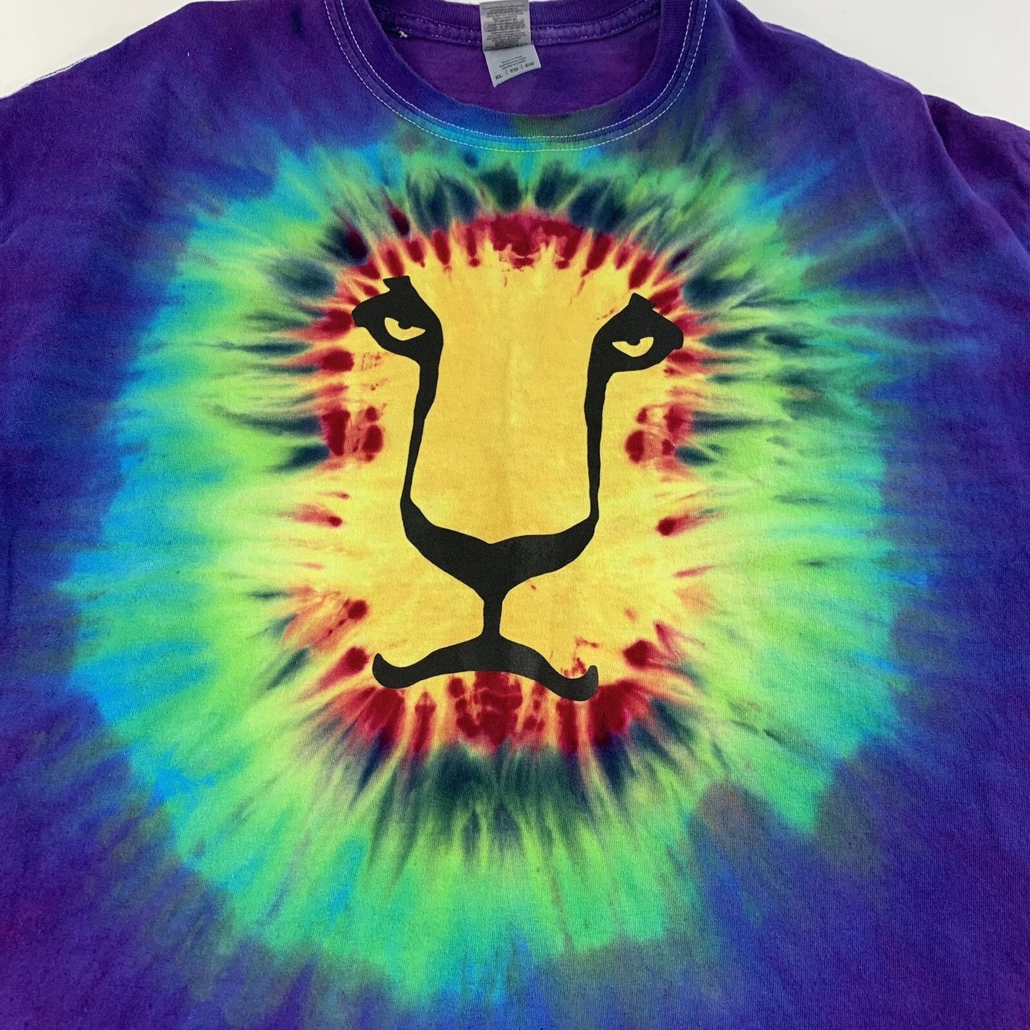 Lion Face Shirt Mens XL Tie Dye Purple Wildlife Gildan Unisex T-shirt, Sweatshirt, Hoodie, Long Sleeve Tee - T-Shirt, Sweatshirt, Hoodie