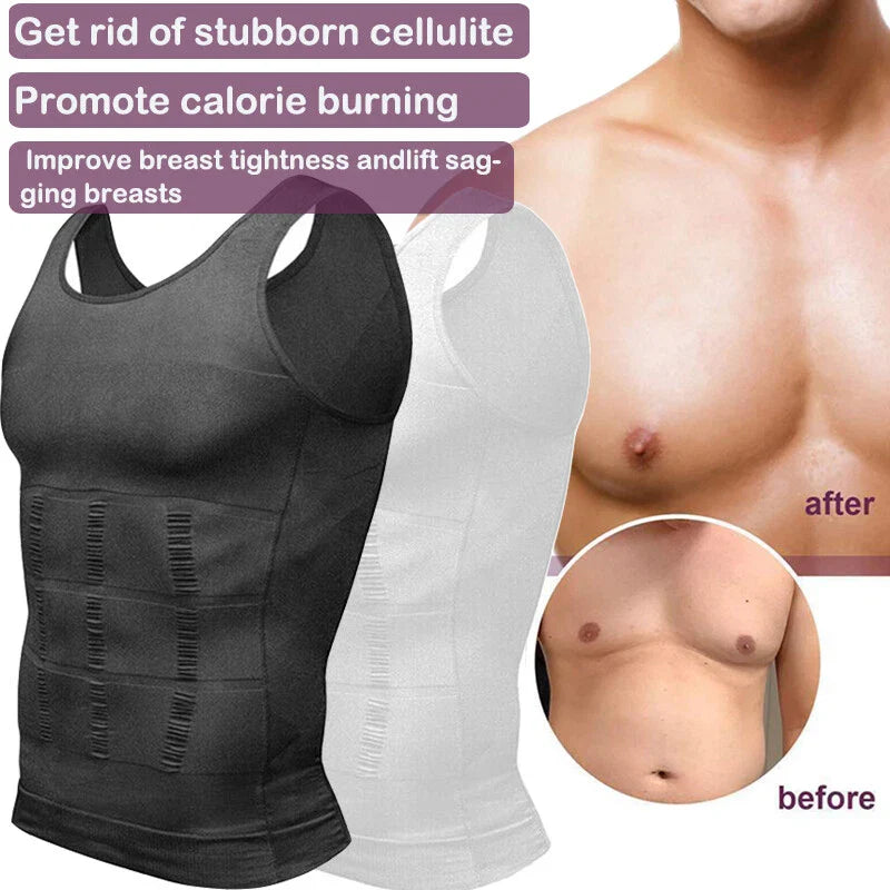 Men's Slimming Vest Abs Abdomen Compression Shirt Workout Tank Tops Body Shaper Unisex T-shirt, Sweatshirt, Hoodie, Long Sleeve Tee - T-Shirt, Sweatshirt, Hoodie