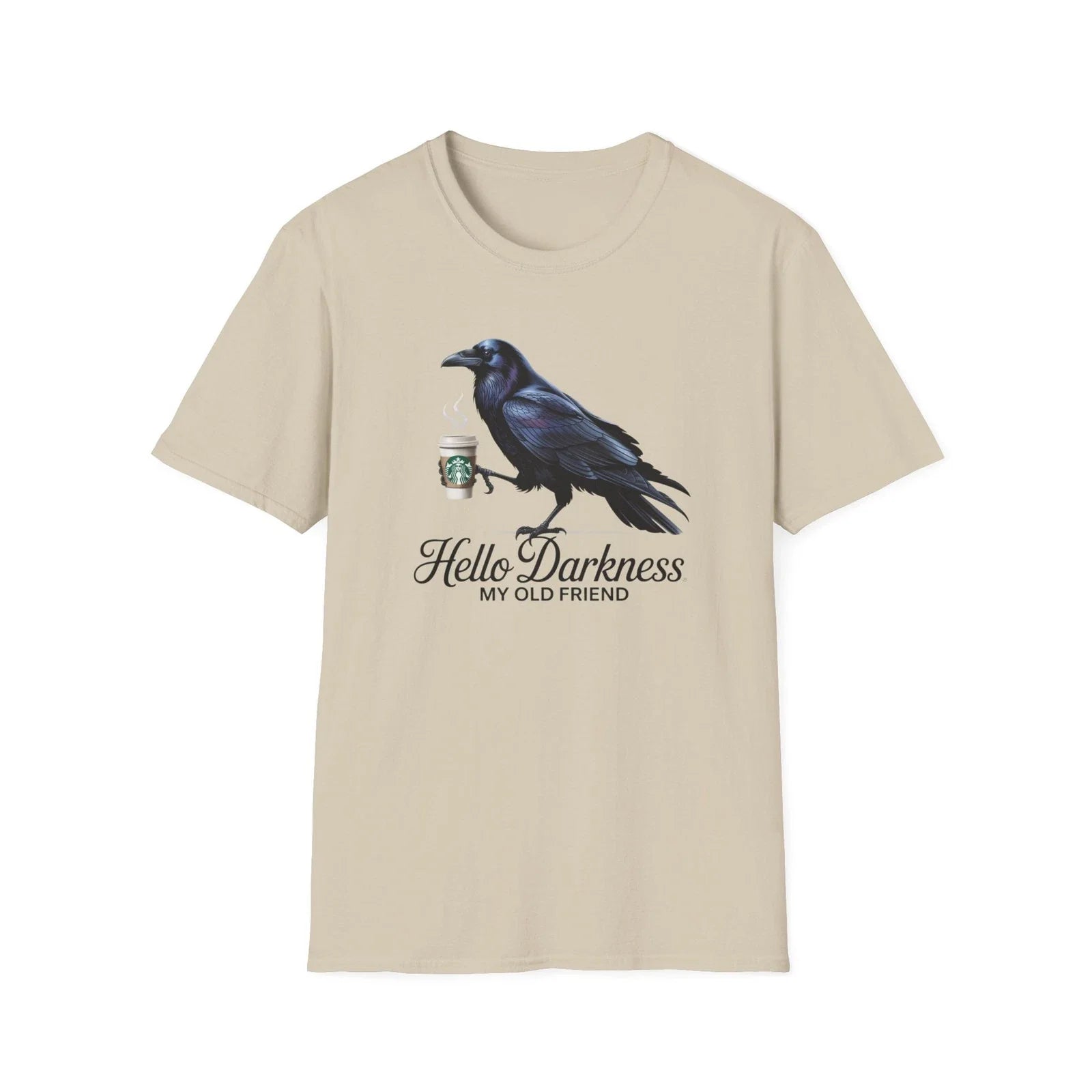 Raven Coffee Unisex T-Shirt, Bird Lover Tee, Gothic Graphic Shirt, Halloween Unisex T-shirt, Sweatshirt, Hoodie, Long Sleeve Tee - T-Shirt, Sweatshirt, Hoodie