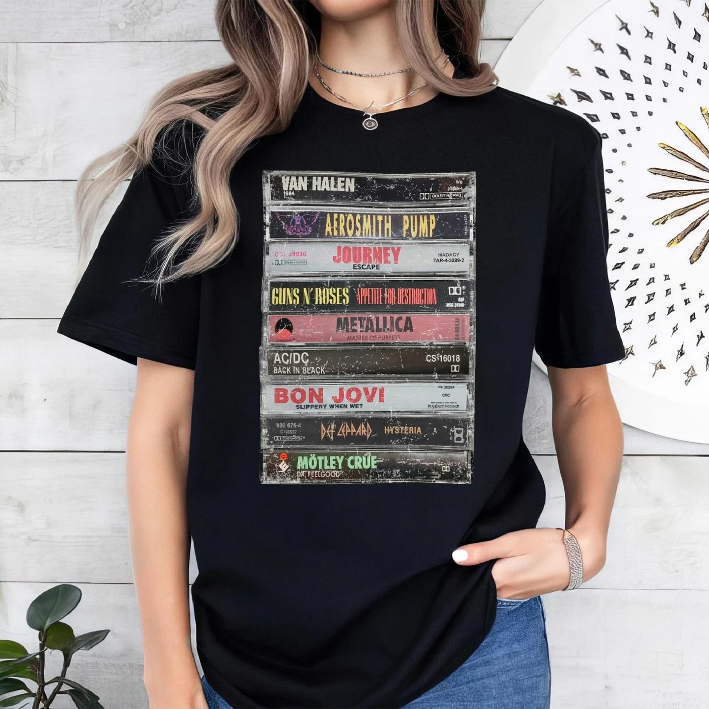 Retro 80s Cassette Tape Tee  Vintage Rock Band-Inspired Graphic Shirt S-5XL Unisex T-shirt, Sweatshirt, Hoodie, Long Sleeve Tee - T-Shirt, Sweatshirt, Hoodie