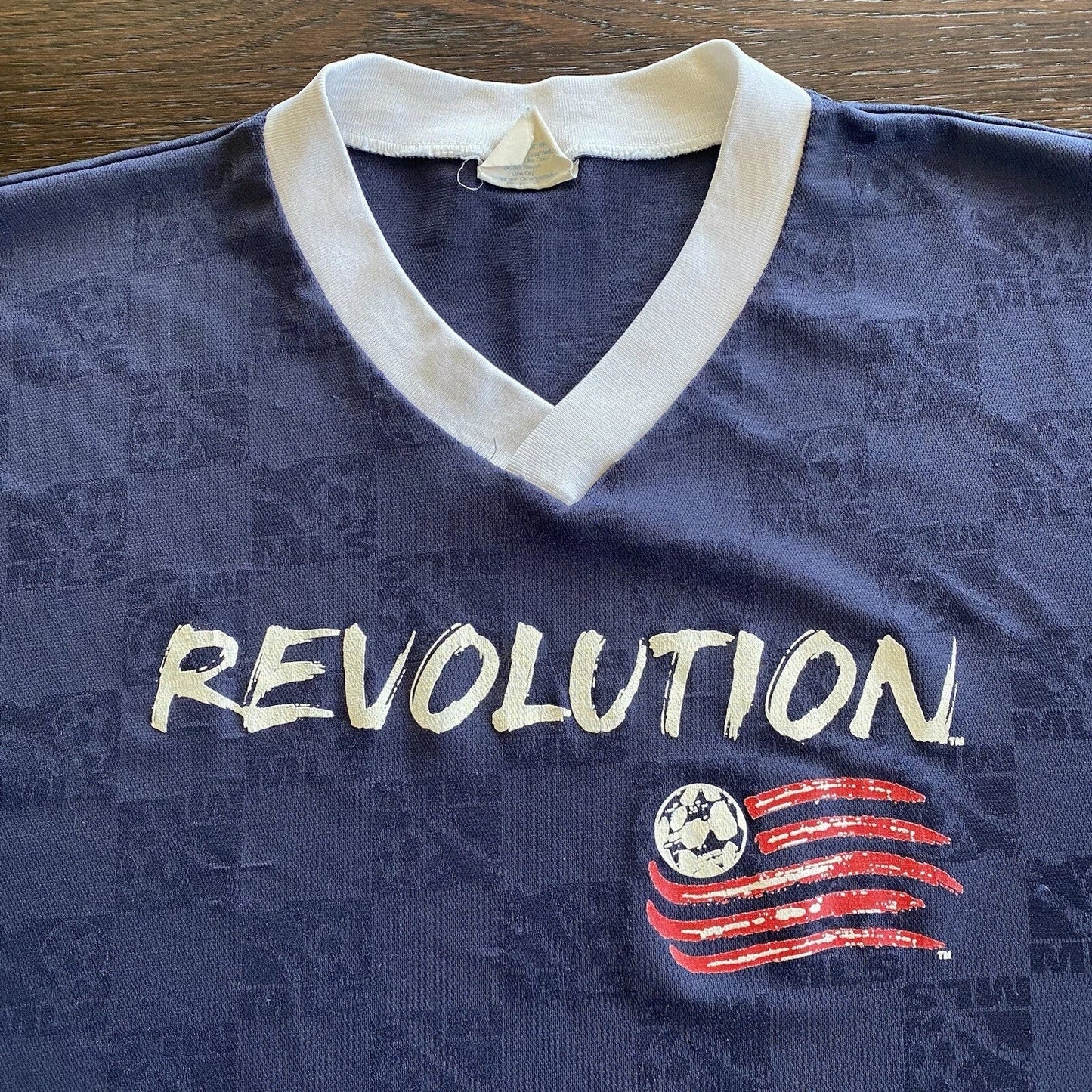 Vintage 1990s New England Revolution Soccer Jersey XL Made in USA Flaws Majestic Unisex T-shirt, Sweatshirt, Hoodie, Long Sleeve Tee - T-Shirt, Sweatshirt, Hoodie