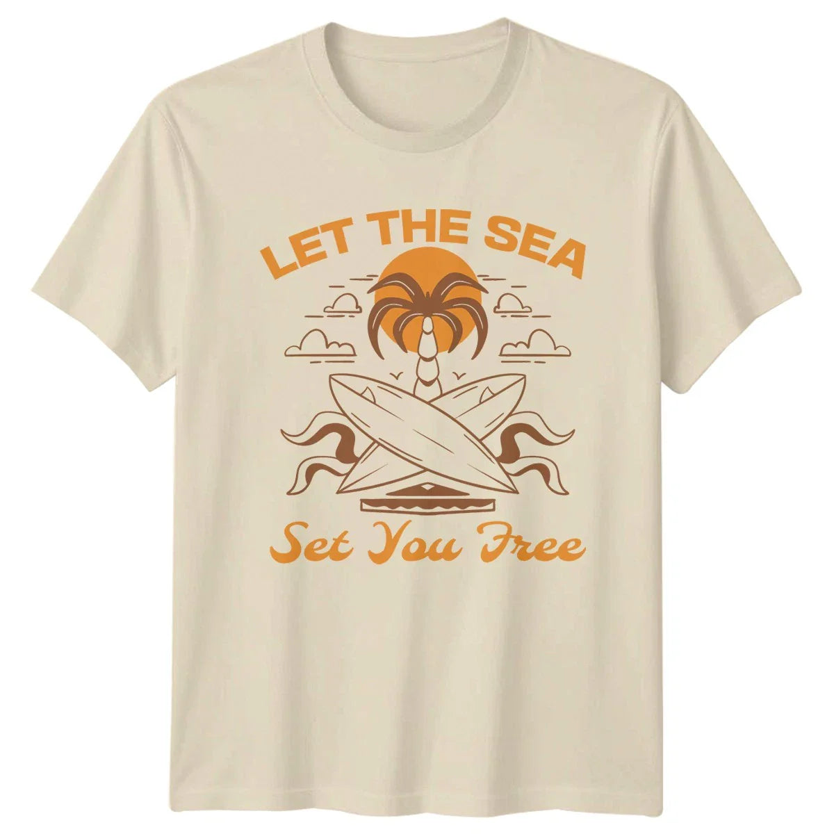 Let The Sea Set You Free T-Shirt Surfing Beach Lifestyle Summer Gift Unisex T-shirt, Sweatshirt, Hoodie, Long Sleeve Tee - T-Shirt, Sweatshirt, Hoodie