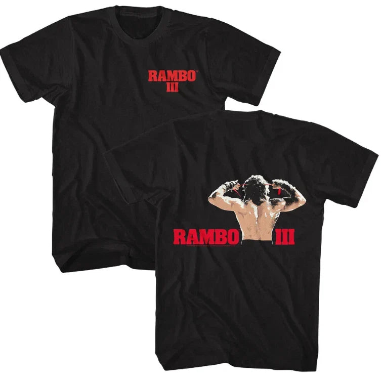 Rambo 3 John Tying Red Bandana Getting Ready To Rumble Men's T Shirt 80's Movie Unisex T-shirt, Sweatshirt, Hoodie, Long Sleeve Tee - T-Shirt, Sweatshirt, Hoodie