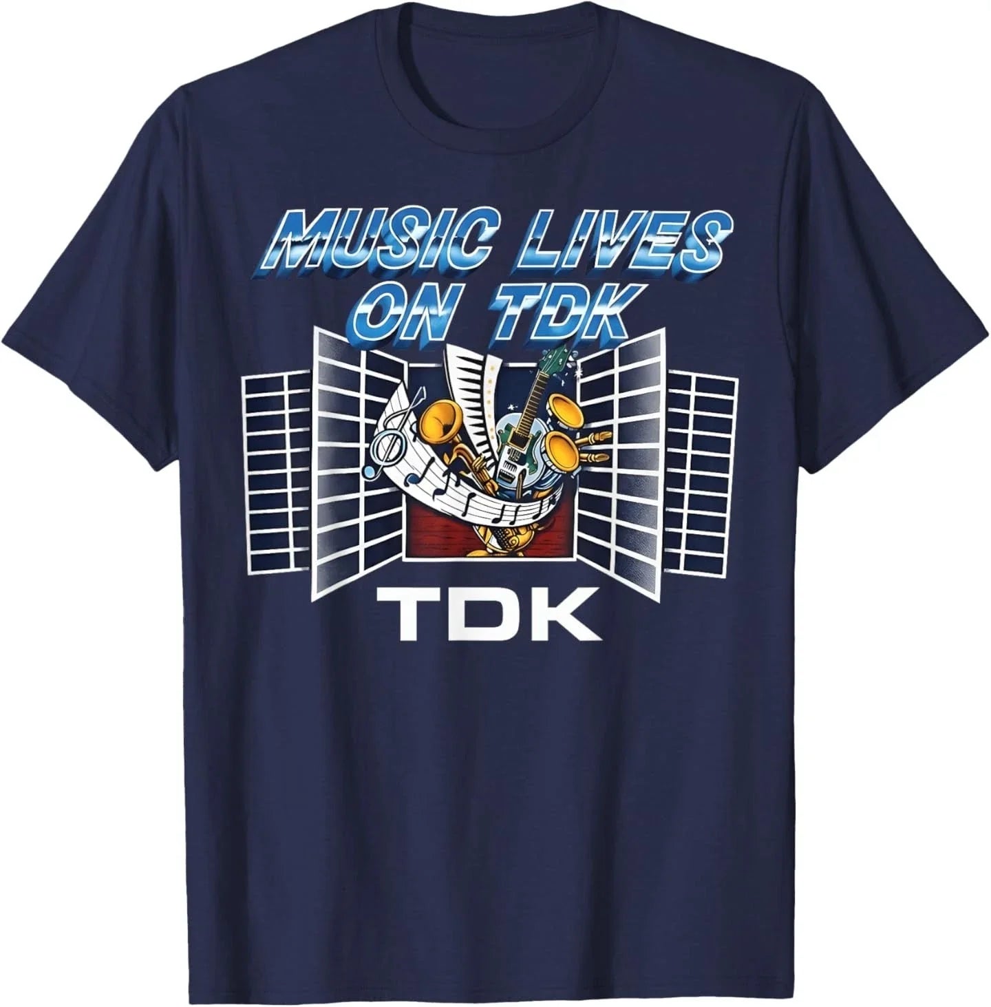 Music Lives On TDK - Vintage 80s TDK T-Shirt Unisex T-shirt, Sweatshirt, Hoodie, Long Sleeve Tee - T-Shirt, Sweatshirt, Hoodie