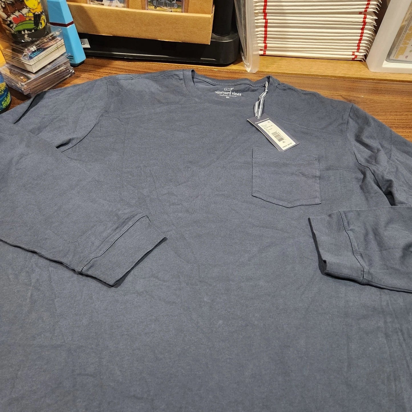 Vineyard Vines Men's Long Sleeve Pocket T-Shirt Blue Blazer Size XL - NEW Unisex T-shirt, Sweatshirt, Hoodie, Long Sleeve Tee - T-Shirt, Sweatshirt, Hoodie