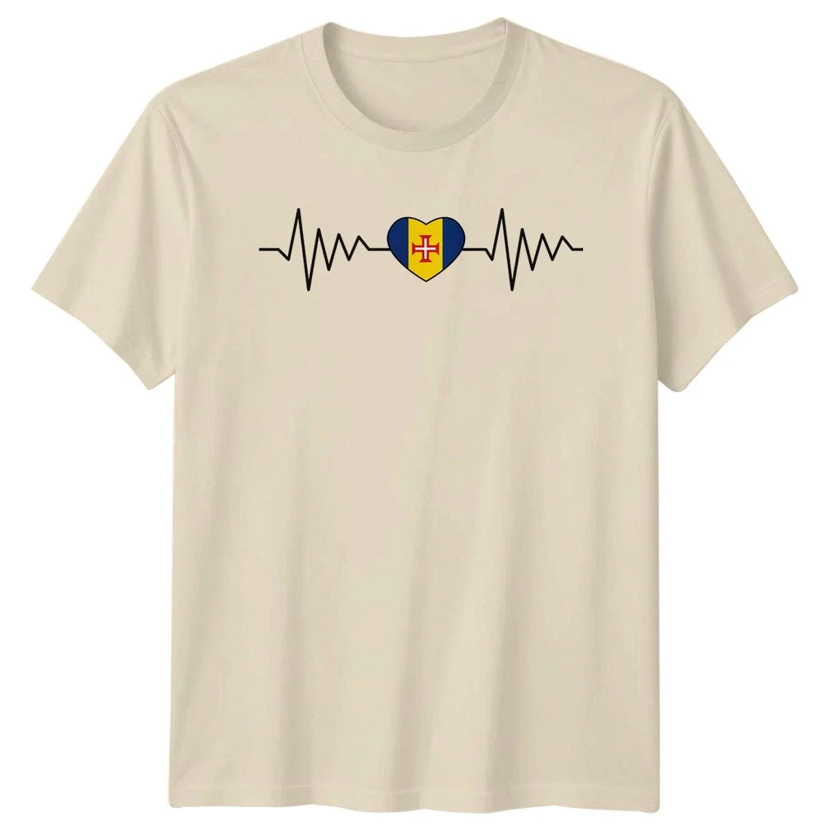 Madeira Flag Heartbeat T-Shirt Madeira Island Portugal Gift For Him And Her Unisex T-shirt, Sweatshirt, Hoodie, Long Sleeve Tee - T-Shirt, Sweatshirt, Hoodie