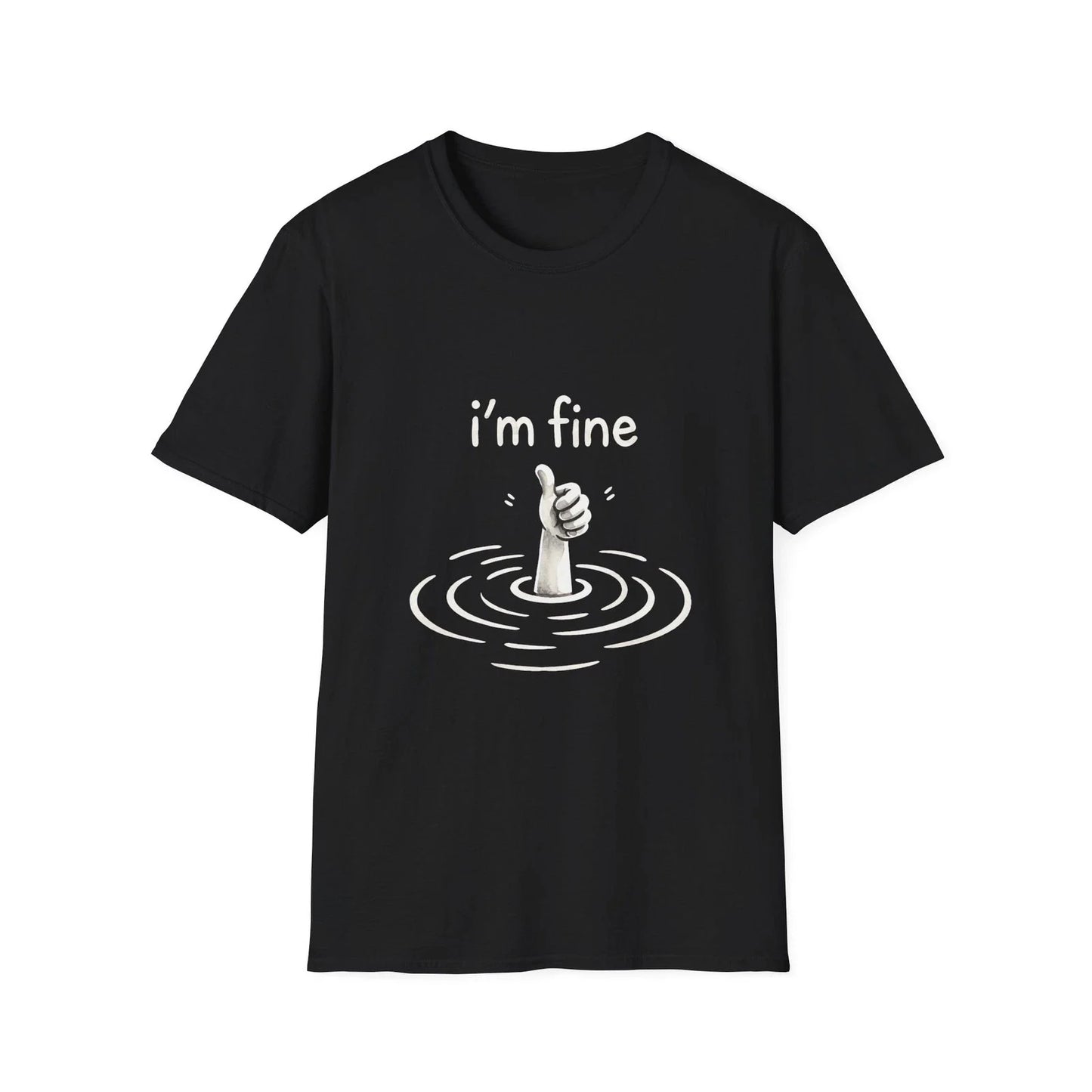 I'm Fine Sarcastic Humor T-Shirt Thumbs Up Gildan 64000 Tee Unisex T-shirt, Sweatshirt, Hoodie, Long Sleeve Tee - T-Shirt, Sweatshirt, Hoodie