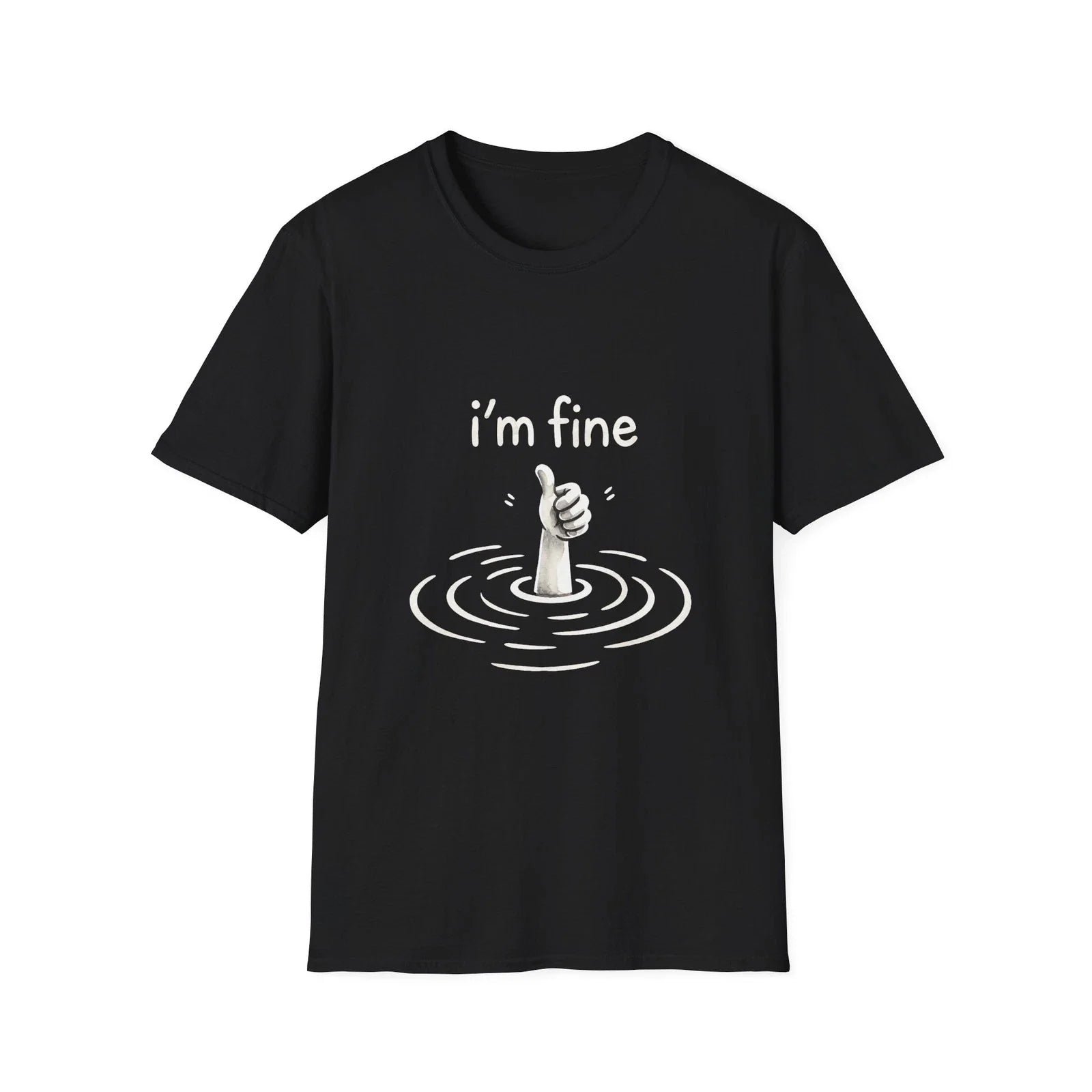 I'm Fine Sarcastic Humor T-Shirt Thumbs Up Gildan 64000 Tee Unisex T-shirt, Sweatshirt, Hoodie, Long Sleeve Tee - T-Shirt, Sweatshirt, Hoodie