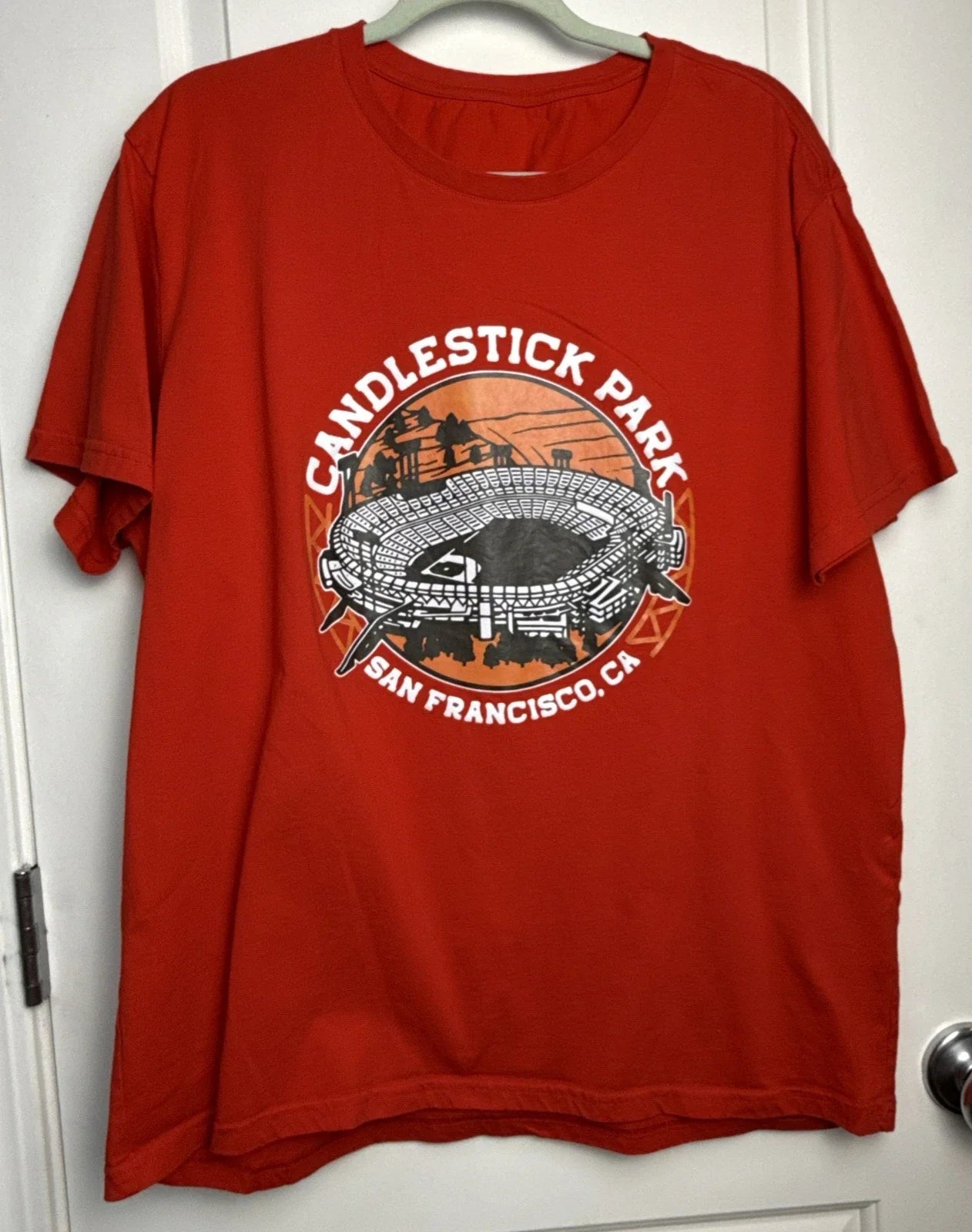 Candlestick Park SF CA Unisex Large Red Graphic T-Shirt Stadium Vintage Tee Soft Unisex T-shirt, Sweatshirt, Hoodie, Long Sleeve Tee - T-Shirt, Sweatshirt, Hoodie