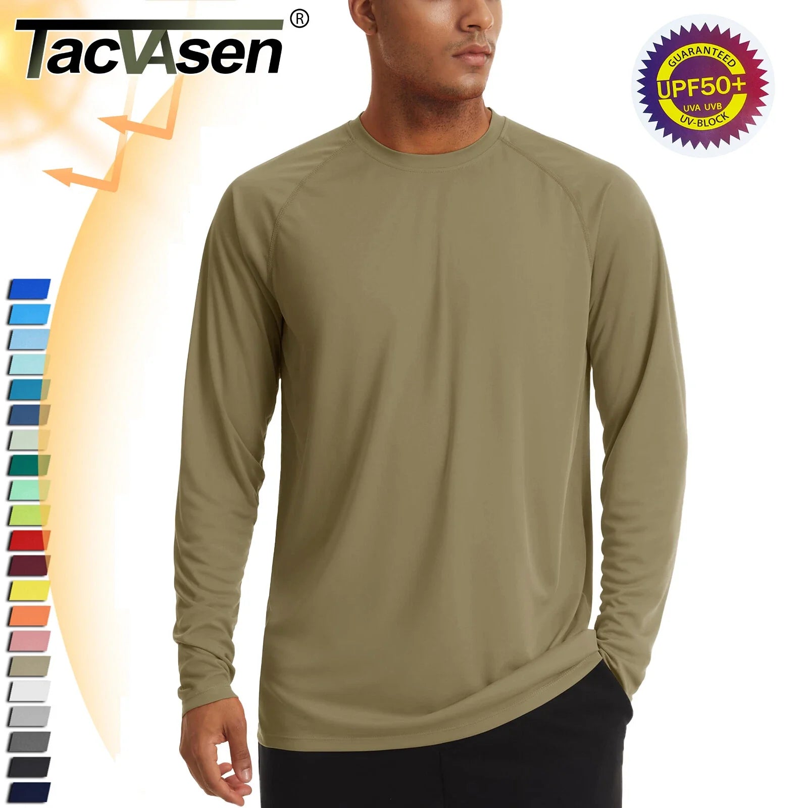 UPF50+ Men's Long Sleeve Sun Protection Shirts Hiking Running Gym UV Shirt Tops Unisex T-shirt, Sweatshirt, Hoodie, Long Sleeve Tee - T-Shirt, Sweatshirt, Hoodie