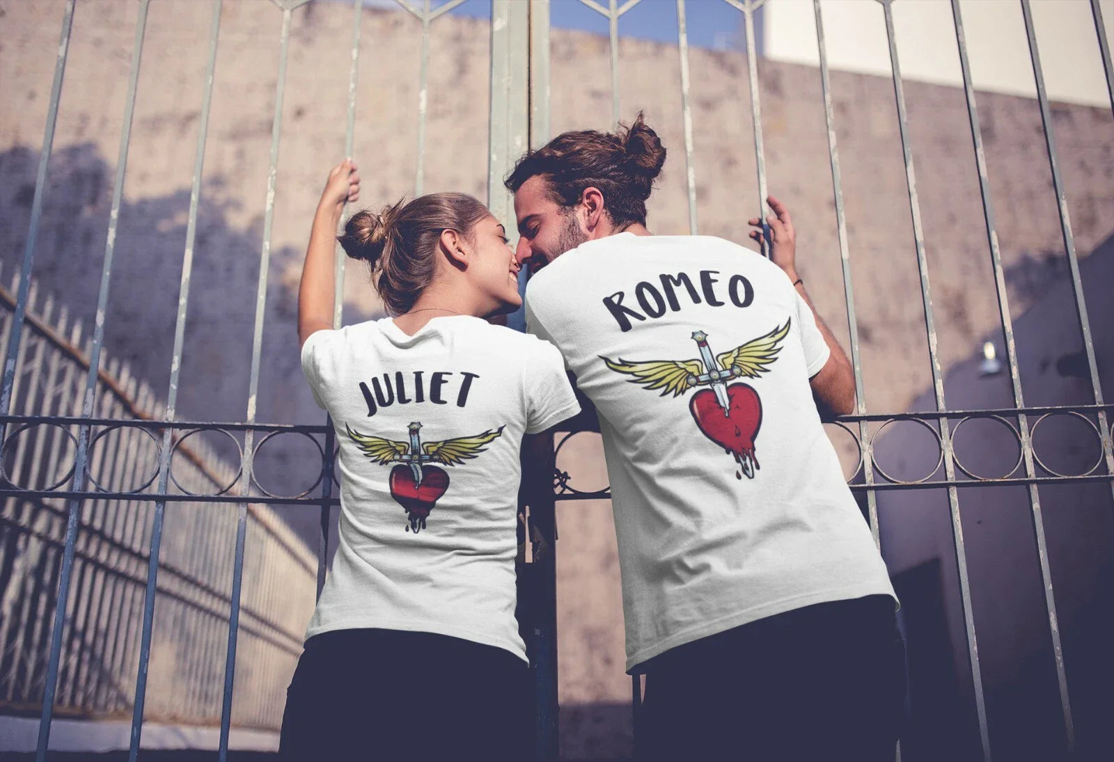 Romeo Juliet Back Logo Trendy Couple Matching Men's Women's Cotton T-Shirt Top Unisex T-shirt, Sweatshirt, Hoodie, Long Sleeve Tee - T-Shirt, Sweatshirt, Hoodie