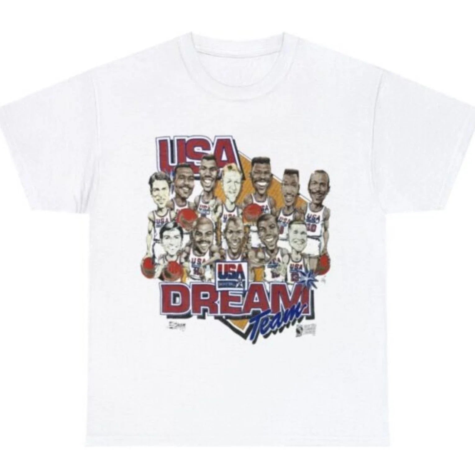 Vintage 1992 USA Dream Team Basketball Barcelona Olympics T Shirt Unisex T-shirt, Sweatshirt, Hoodie, Long Sleeve Tee - T-Shirt, Sweatshirt, Hoodie