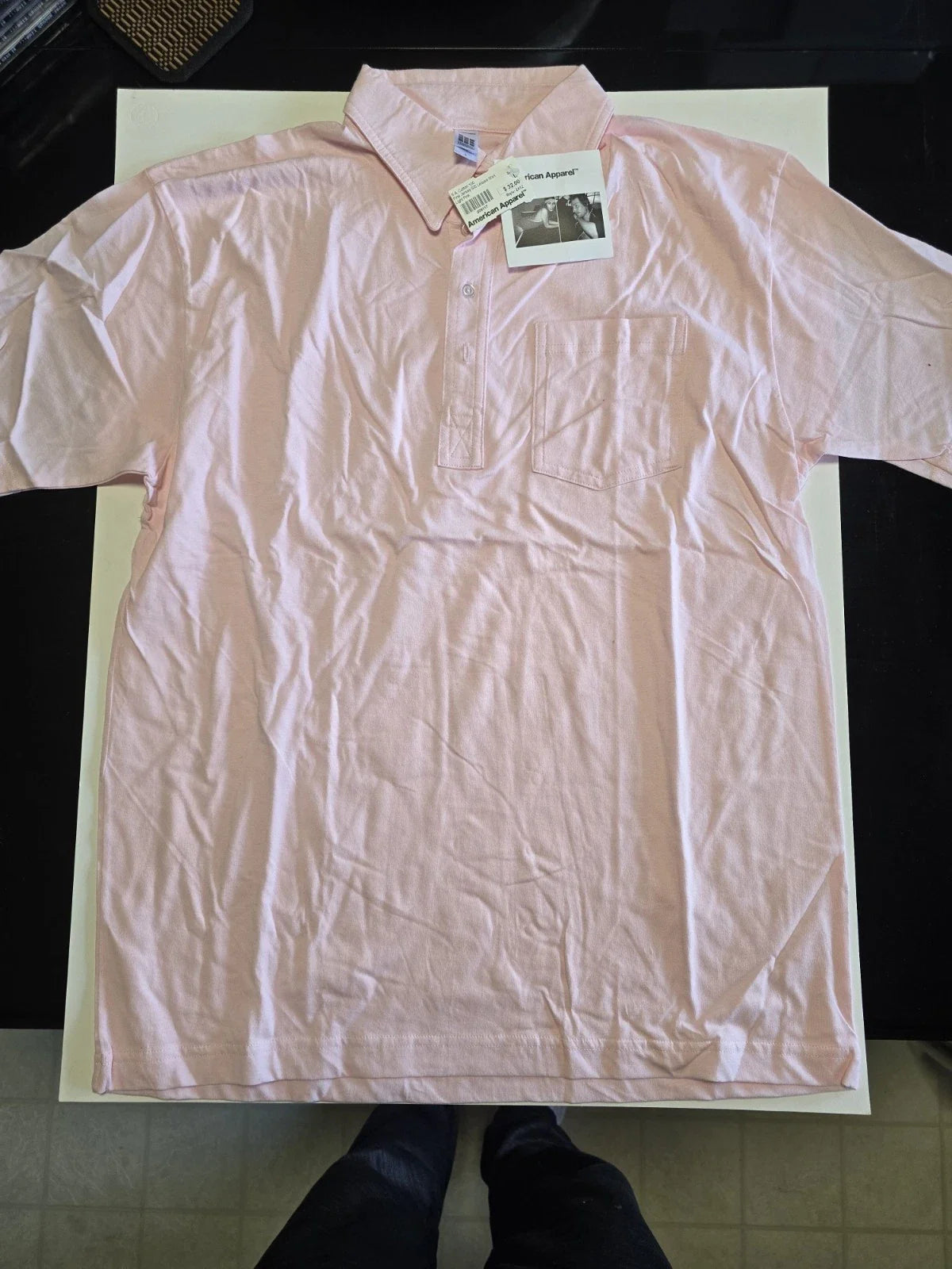 NWT (L) American Apparel Fine Jersey Short Sleeve Leisure Shirt light pink  Unisex T-shirt, Sweatshirt, Hoodie, Long Sleeve Tee - T-Shirt, Sweatshirt, Hoodie