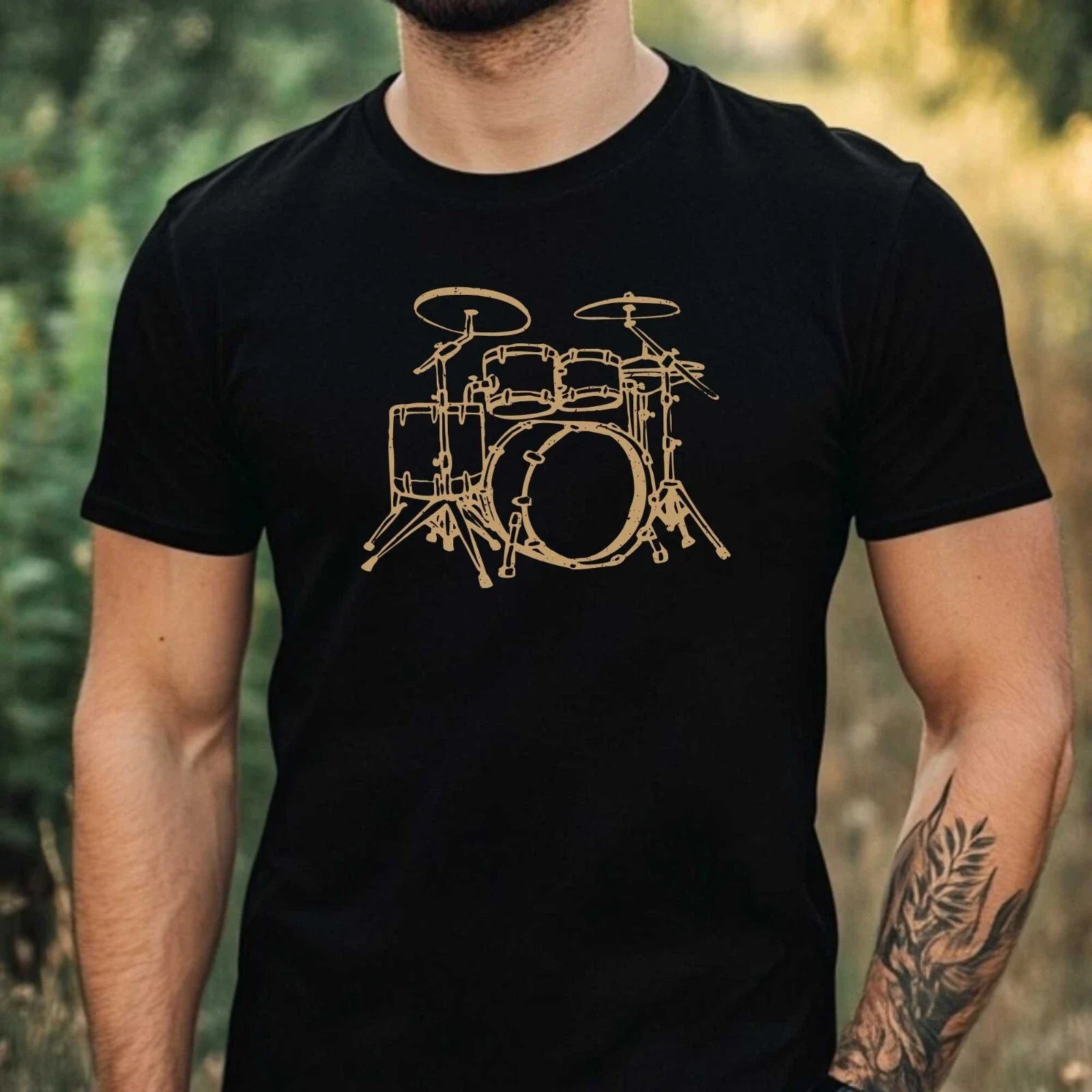 Mens Drums Drum Print Cotton T-Shirt Size XS to 5XL Unisex T-shirt, Sweatshirt, Hoodie, Long Sleeve Tee - T-Shirt, Sweatshirt, Hoodie