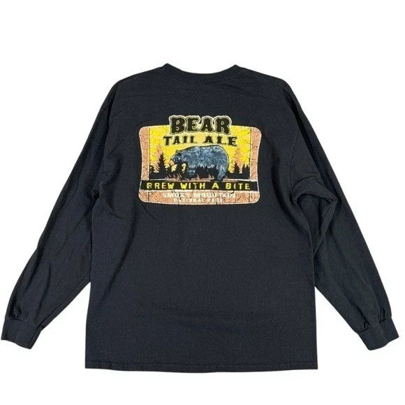 Bear Tail Ale Shirt Mens M Black Long Sleeve Smoky Mountain Brewing Beer Graphic Unisex T-shirt, Sweatshirt, Hoodie, Long Sleeve Tee - T-Shirt, Sweatshirt, Hoodie