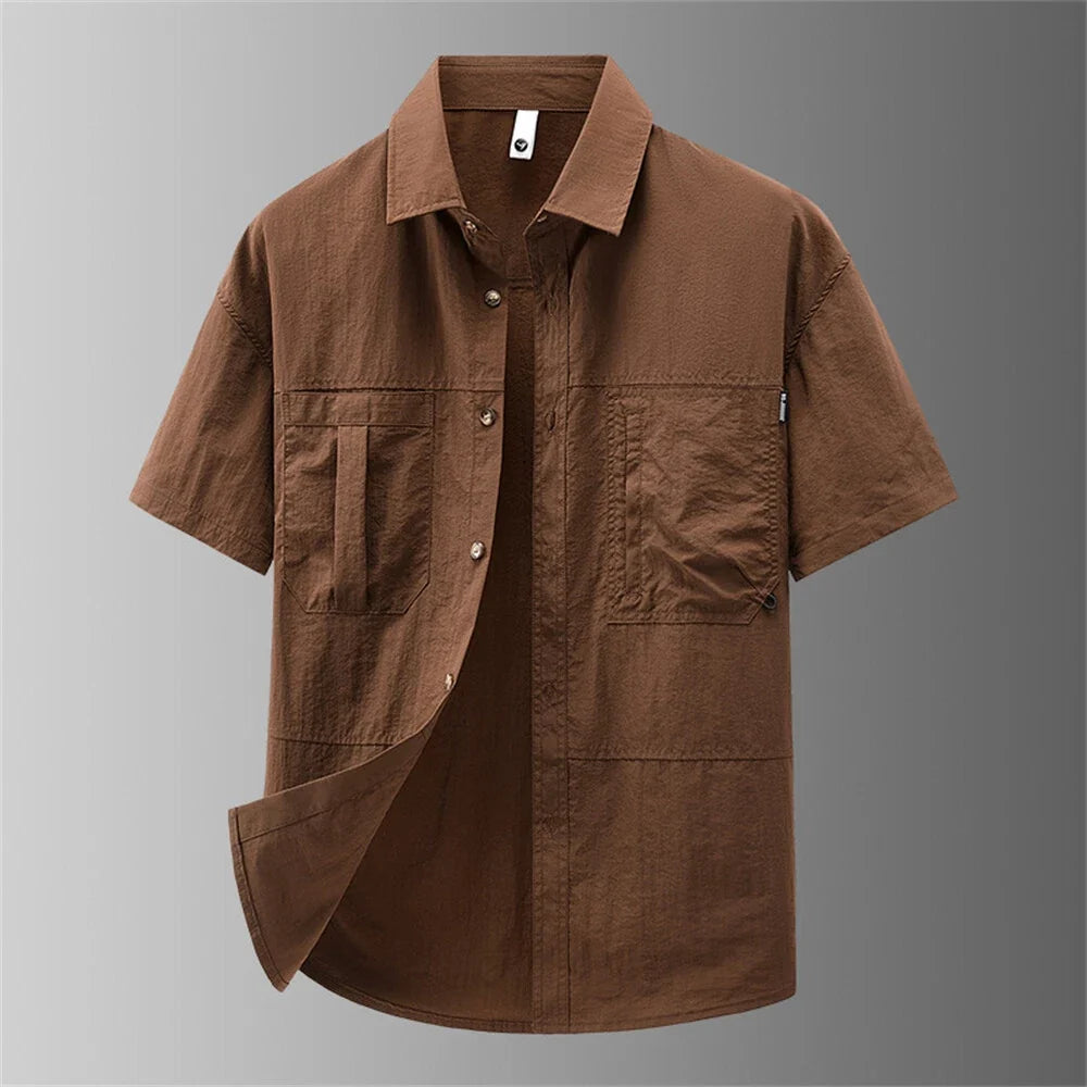 Men's Short Sleeve Button Down Shirt Casual Vacation Shirts Summer Top Unisex T-shirt, Sweatshirt, Hoodie, Long Sleeve Tee - T-Shirt, Sweatshirt, Hoodie