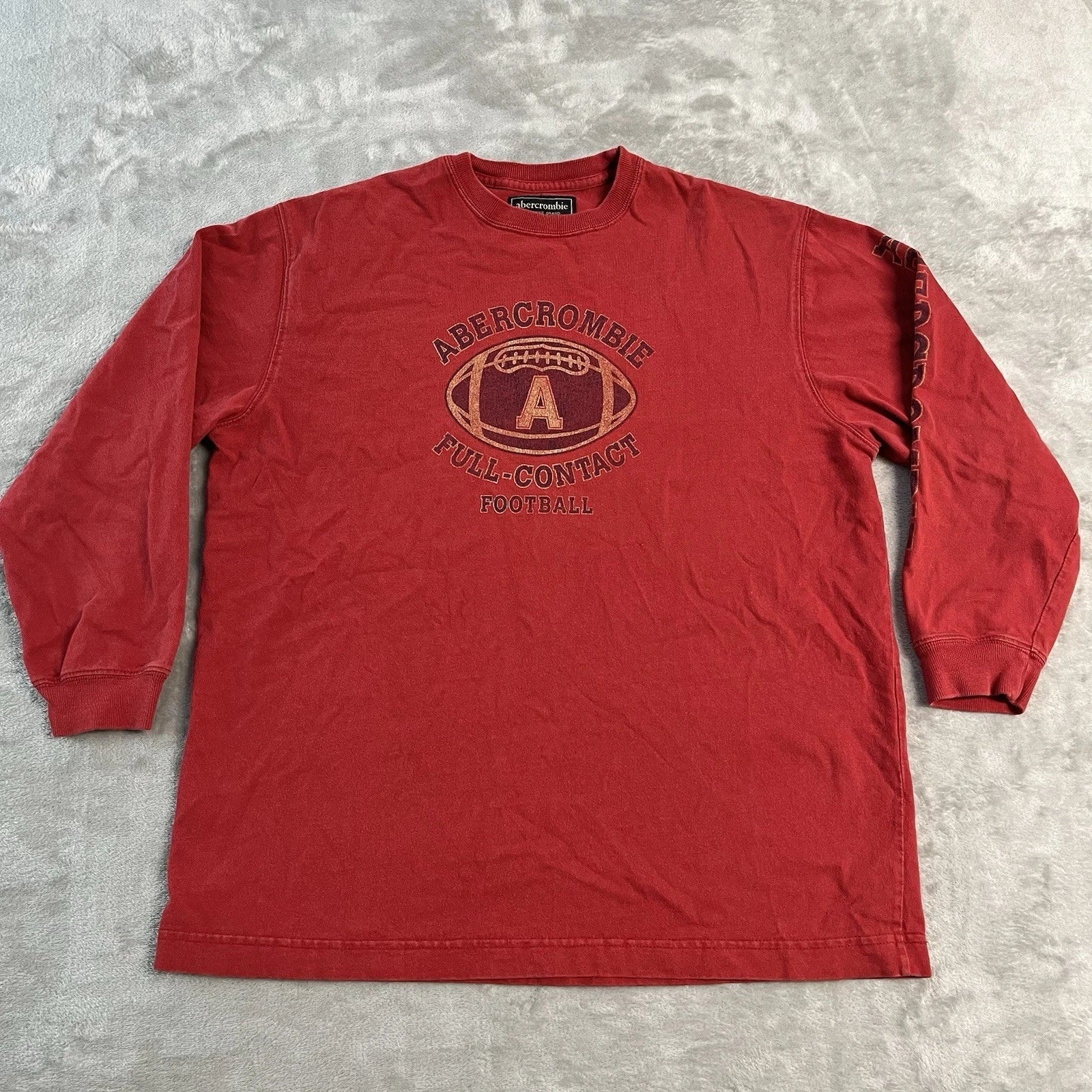 Vintage Abercrombie Full Contact Football Long Sleeve T Shirt Mens M (Fits S) Unisex T-shirt, Sweatshirt, Hoodie, Long Sleeve Tee - T-Shirt, Sweatshirt, Hoodie