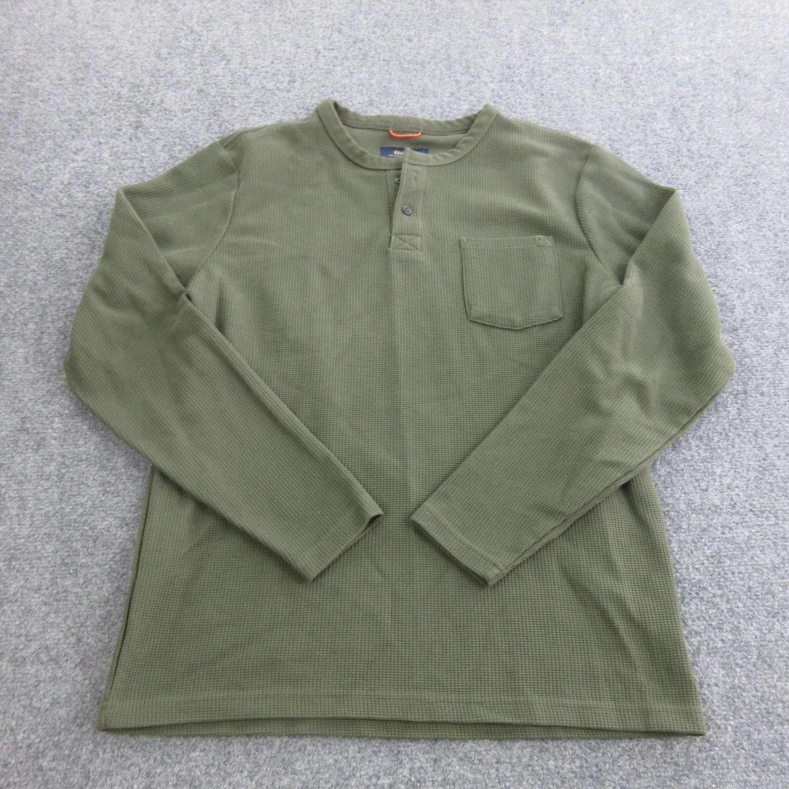 Roark Henley Shirt Mens Large Green Long Sleeve Thermal Pocket Casual Top Unisex T-shirt, Sweatshirt, Hoodie, Long Sleeve Tee - T-Shirt, Sweatshirt, Hoodie
