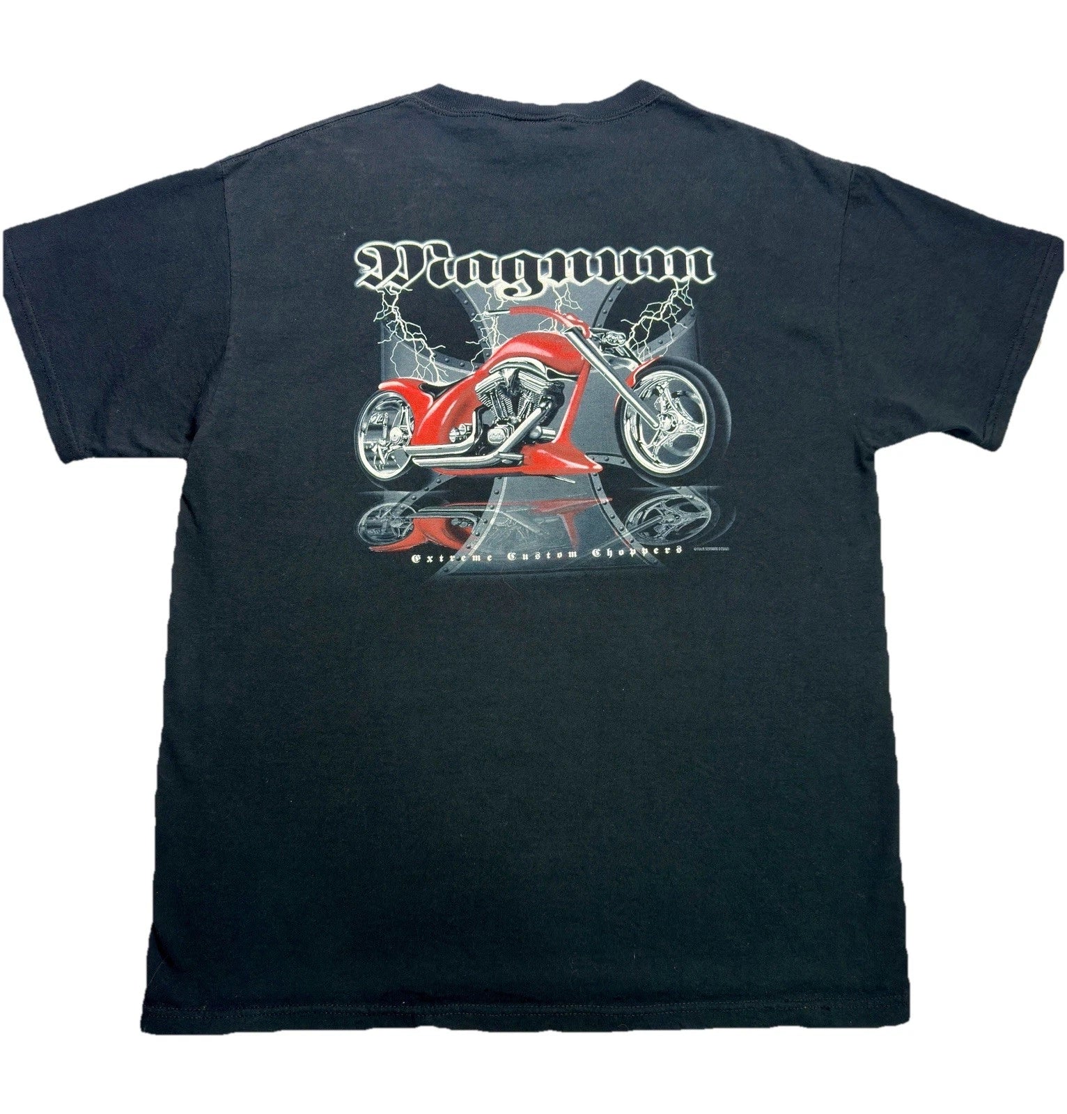 Exit Magnum Choppers Extreme Custom Motorcycle Y2K Biker Graphic T-Shirt Black L Unisex T-shirt, Sweatshirt, Hoodie, Long Sleeve Tee - T-Shirt, Sweatshirt, Hoodie