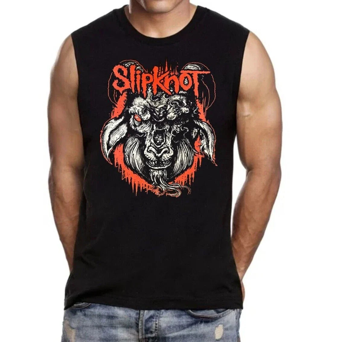 SLIPKNOT GOAT PUNK ROCK BAND MUSCLE SHIRT (Multiple Variations) Unisex T-shirt, Sweatshirt, Hoodie, Long Sleeve Tee - T-Shirt, Sweatshirt, Hoodie
