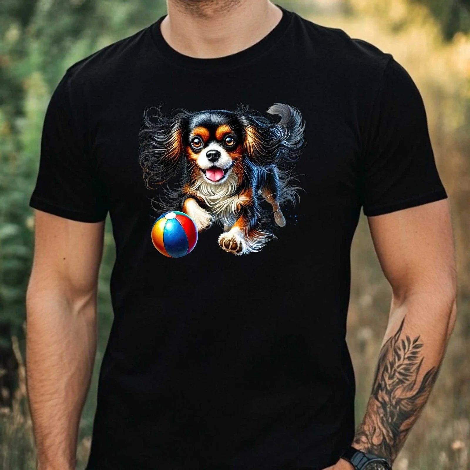 Mens Funny Tri Colour Cavalier Motif Cotton T-Shirt Size XS to 5XL Unisex T-shirt, Sweatshirt, Hoodie, Long Sleeve Tee - T-Shirt, Sweatshirt, Hoodie
