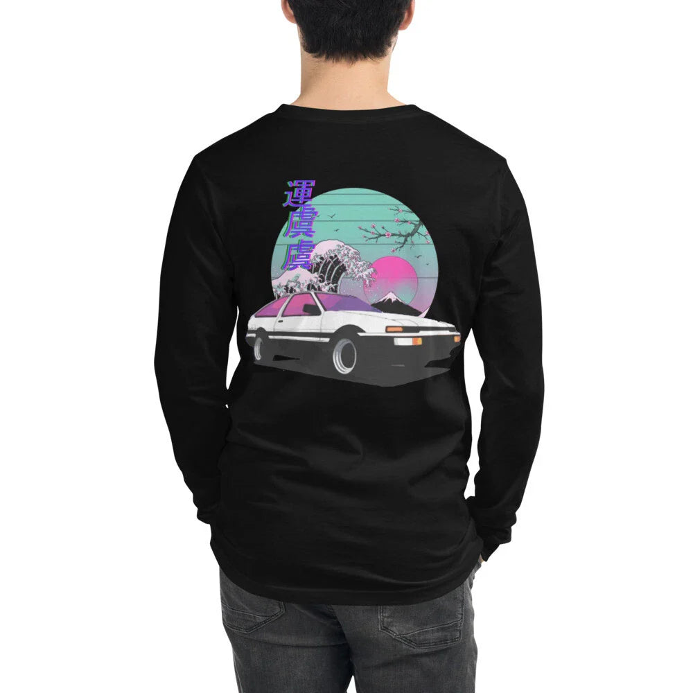 AE86 Vaporwave Japanese Aesthetic JDM Tuner Drift Racing Unisex Long Sleeve Tee Unisex T-shirt, Sweatshirt, Hoodie, Long Sleeve Tee - T-Shirt, Sweatshirt, Hoodie