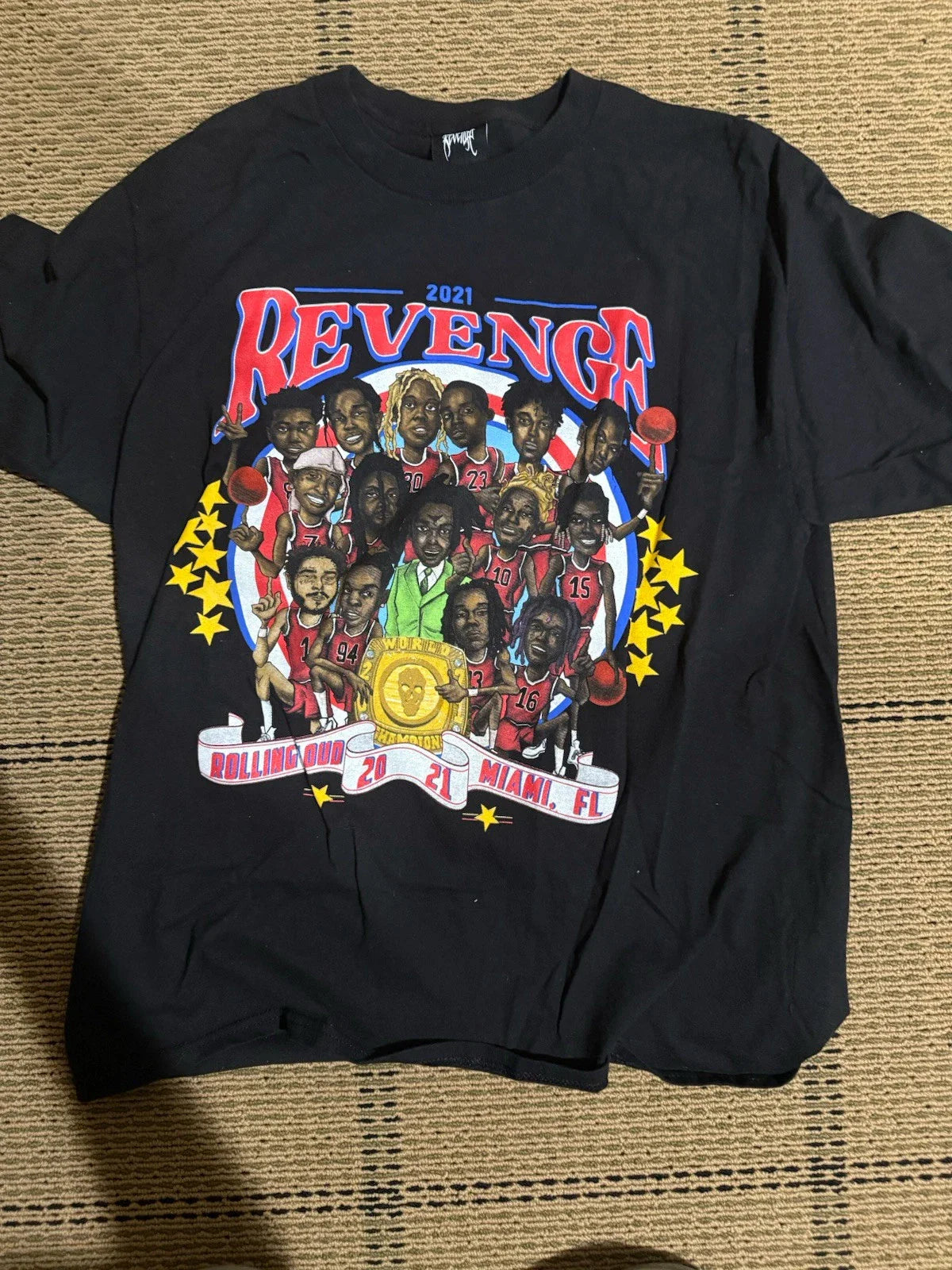 Rolling Loud 2021 Revenge Double Sided Cartoon Rap Shirt Size Large Made In USA Unisex T-shirt, Sweatshirt, Hoodie, Long Sleeve Tee - T-Shirt, Sweatshirt, Hoodie