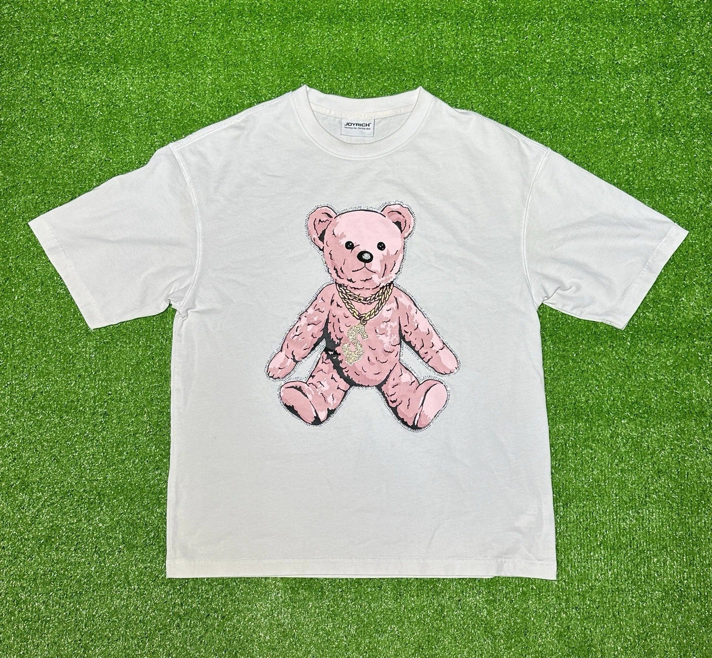 Joyrich Men's White Rock Bedazzled Teddy Bear T-Shirt Size Small - 100% Cotton Unisex T-shirt, Sweatshirt, Hoodie, Long Sleeve Tee - T-Shirt, Sweatshirt, Hoodie