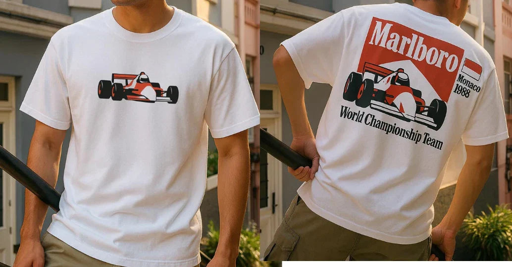 Vintage McLaren Marlboro F1 Racing T Shirt Red Logo Graphic Tee Retro S-5XL Unisex T-shirt, Sweatshirt, Hoodie, Long Sleeve Tee - T-Shirt, Sweatshirt, Hoodie