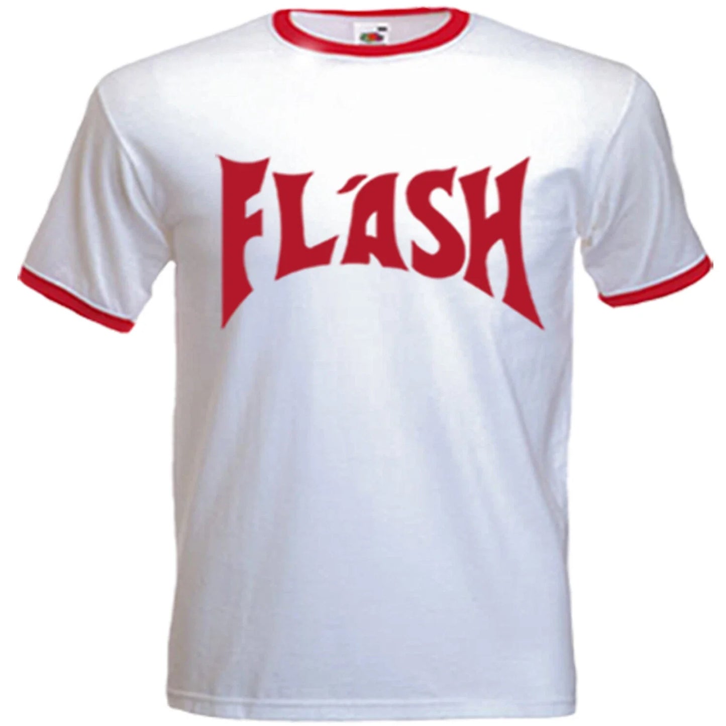 Men's Retro Flash Gordon T-Shirt, Regular Fit, White With Red Trim Unisex T-shirt, Sweatshirt, Hoodie, Long Sleeve Tee - T-Shirt, Sweatshirt, Hoodie