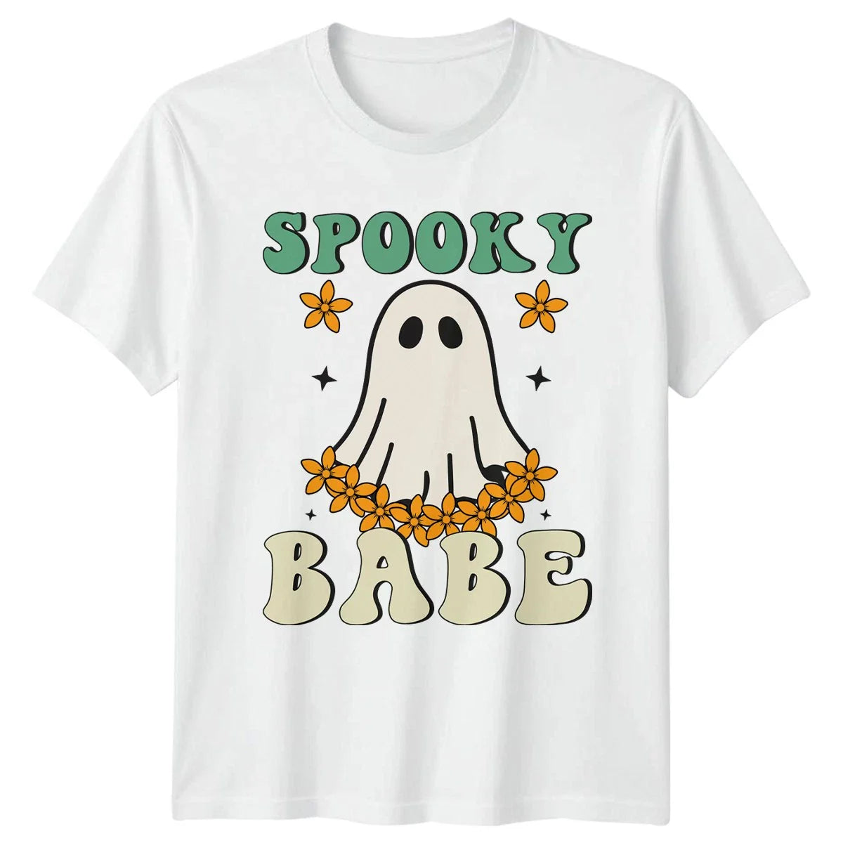 Spooky Babe Womens T-Shirt Retro Halloween Cute Floral Halloween Gift For Her Unisex T-shirt, Sweatshirt, Hoodie, Long Sleeve Tee - T-Shirt, Sweatshirt, Hoodie