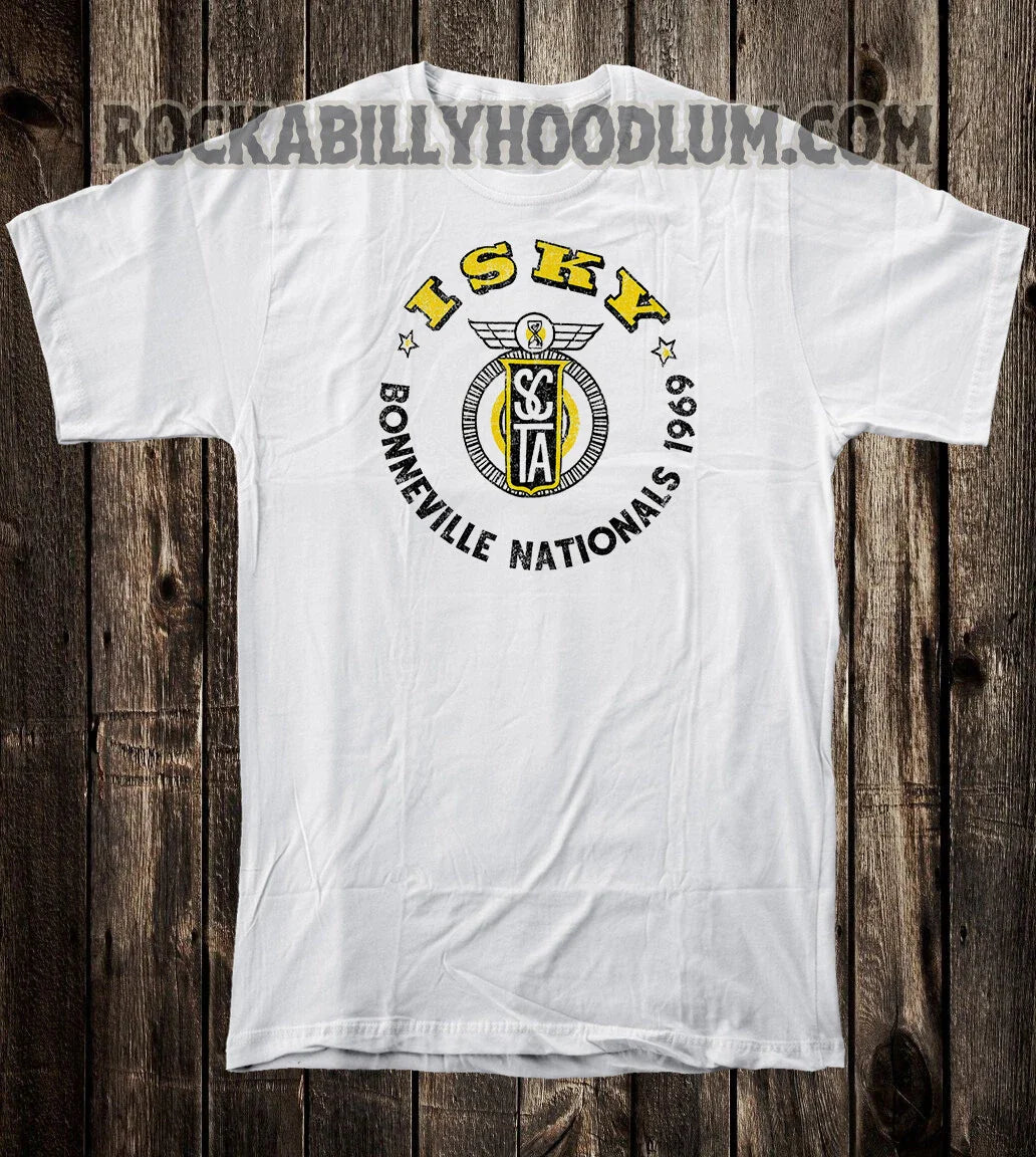 Retro Hot Rod Tee T Shirt Drag Race Racing Isky Cams Bonneville 1969 SCTA Unisex T-shirt, Sweatshirt, Hoodie, Long Sleeve Tee - T-Shirt, Sweatshirt, Hoodie