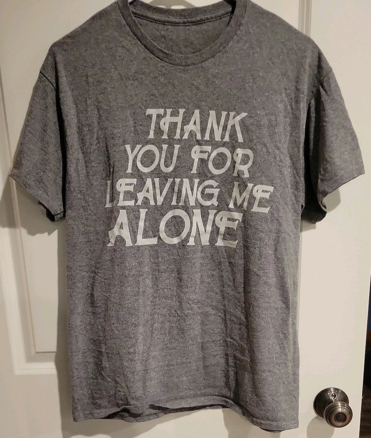 Thank you for leaving me alone - shirt introvert funny antisocial gray goth Unisex T-shirt, Sweatshirt, Hoodie, Long Sleeve Tee - T-Shirt, Sweatshirt, Hoodie
