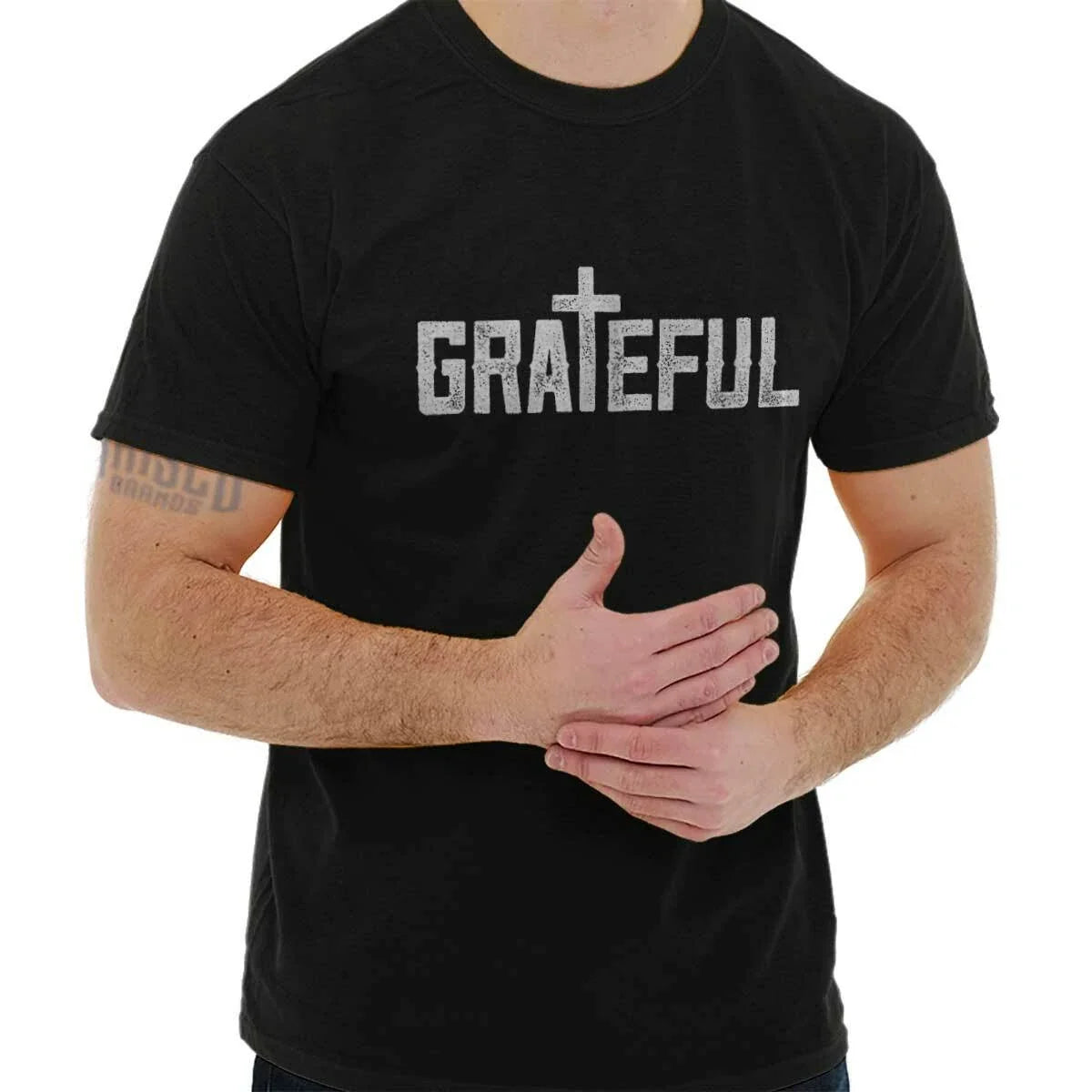 Christian Religious Faith Grateful Cross Womens or Mens Crewneck T Shirt Tee Unisex T-shirt, Sweatshirt, Hoodie, Long Sleeve Tee - T-Shirt, Sweatshirt, Hoodie