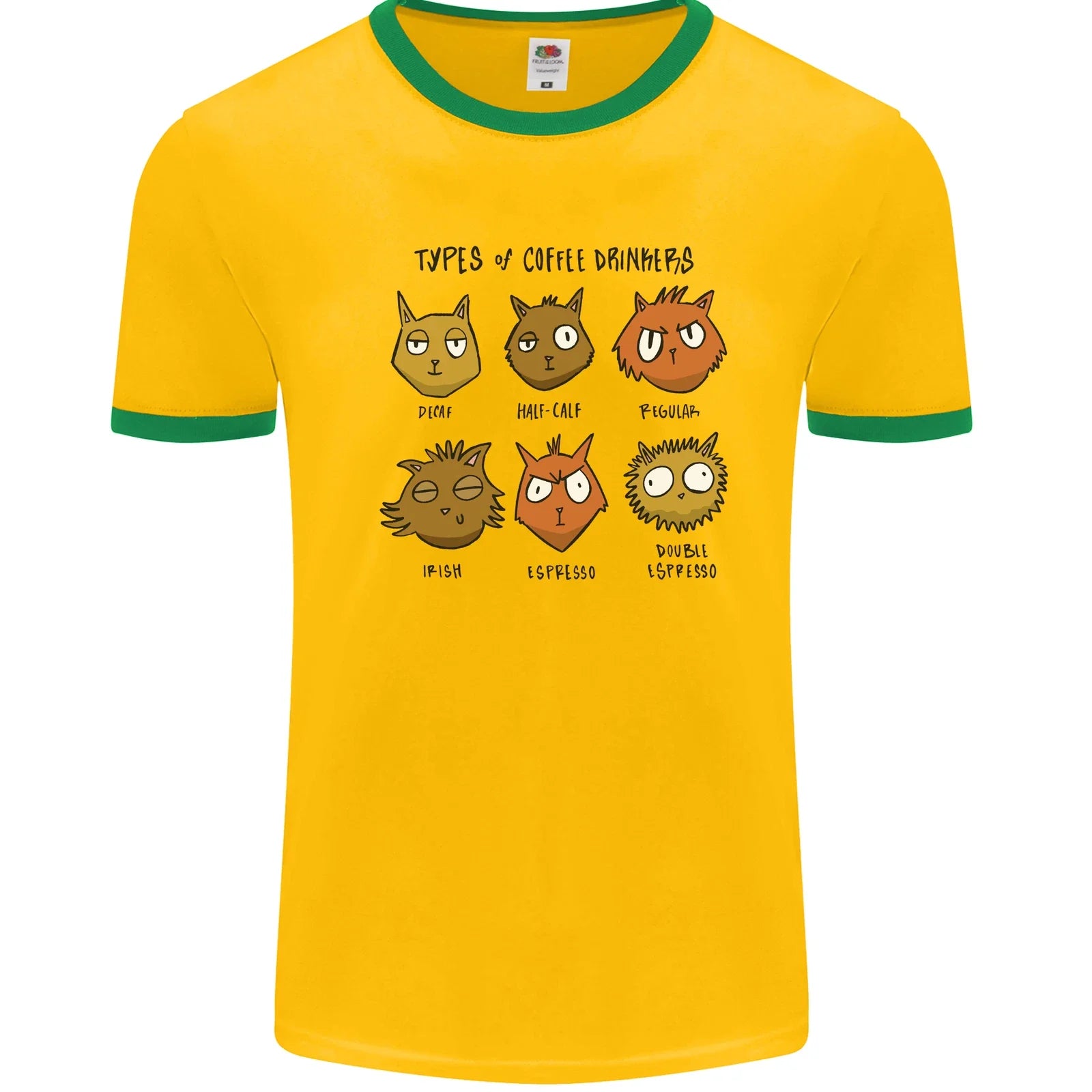 Cats Types of Coffee Drinkers Mens Ringer T-Shirt FotL Unisex T-shirt, Sweatshirt, Hoodie, Long Sleeve Tee - T-Shirt, Sweatshirt, Hoodie