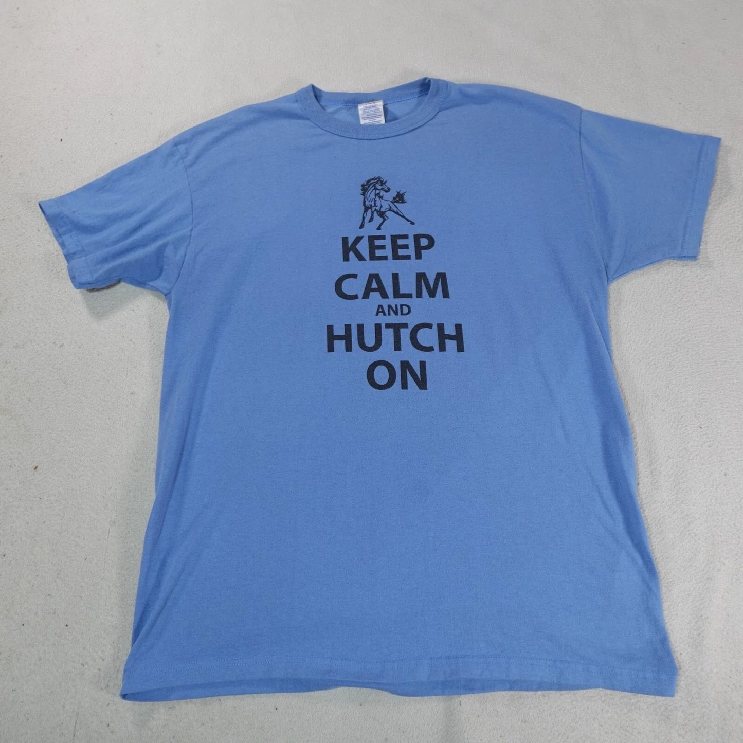 Y2K Shirt Mens Large Blue Keep Calm Horse Pullover Russell Athletic Top Tee Pony Unisex T-shirt, Sweatshirt, Hoodie, Long Sleeve Tee - T-Shirt, Sweatshirt, Hoodie