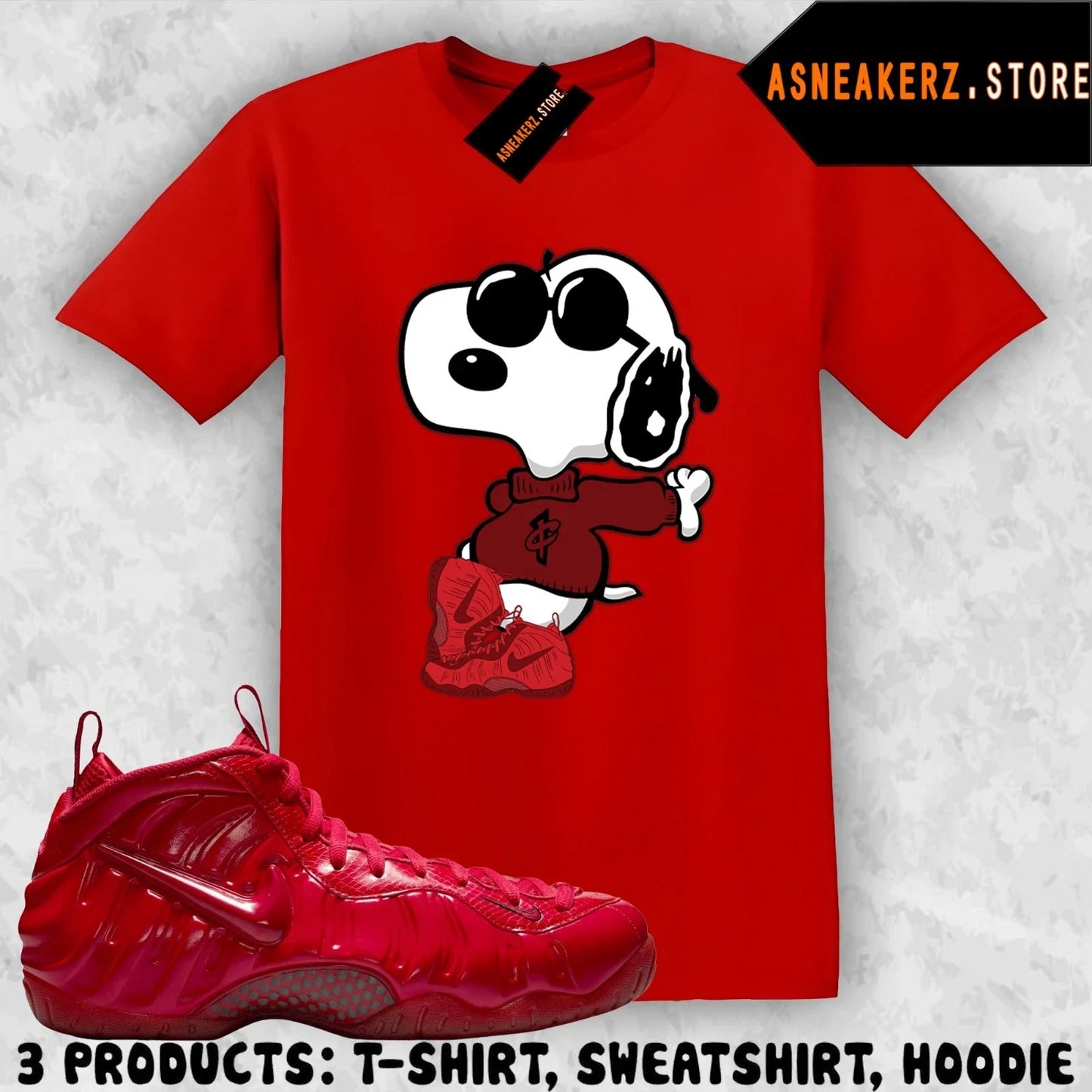 Shirt To Match Foamposite Pro Gym Red 2026 Sneaker Matching Tee Joe Cool T-Shirt Unisex T-shirt, Sweatshirt, Hoodie, Long Sleeve Tee - T-Shirt, Sweatshirt, Hoodie