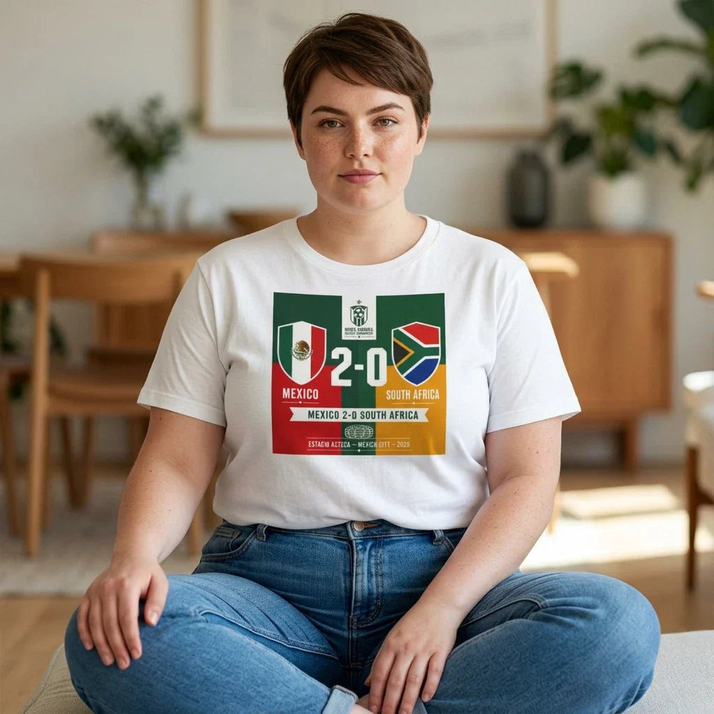 Mexico 2-0 South Africa Soccer Score Tee | Match Result Shirt Unisex T-shirt, Sweatshirt, Hoodie, Long Sleeve Tee - T-Shirt, Sweatshirt, Hoodie