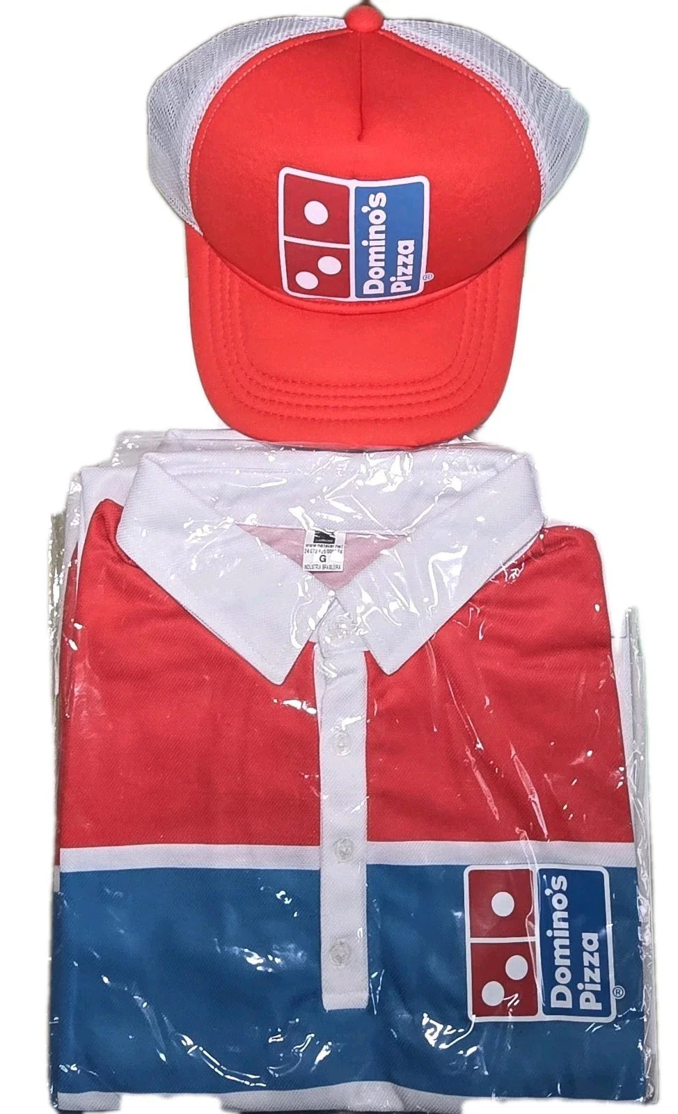 Domino's Pizza Employee Red White Blue Work Shirt Size G (Large) & Hat Unisex T-shirt, Sweatshirt, Hoodie, Long Sleeve Tee - T-Shirt, Sweatshirt, Hoodie