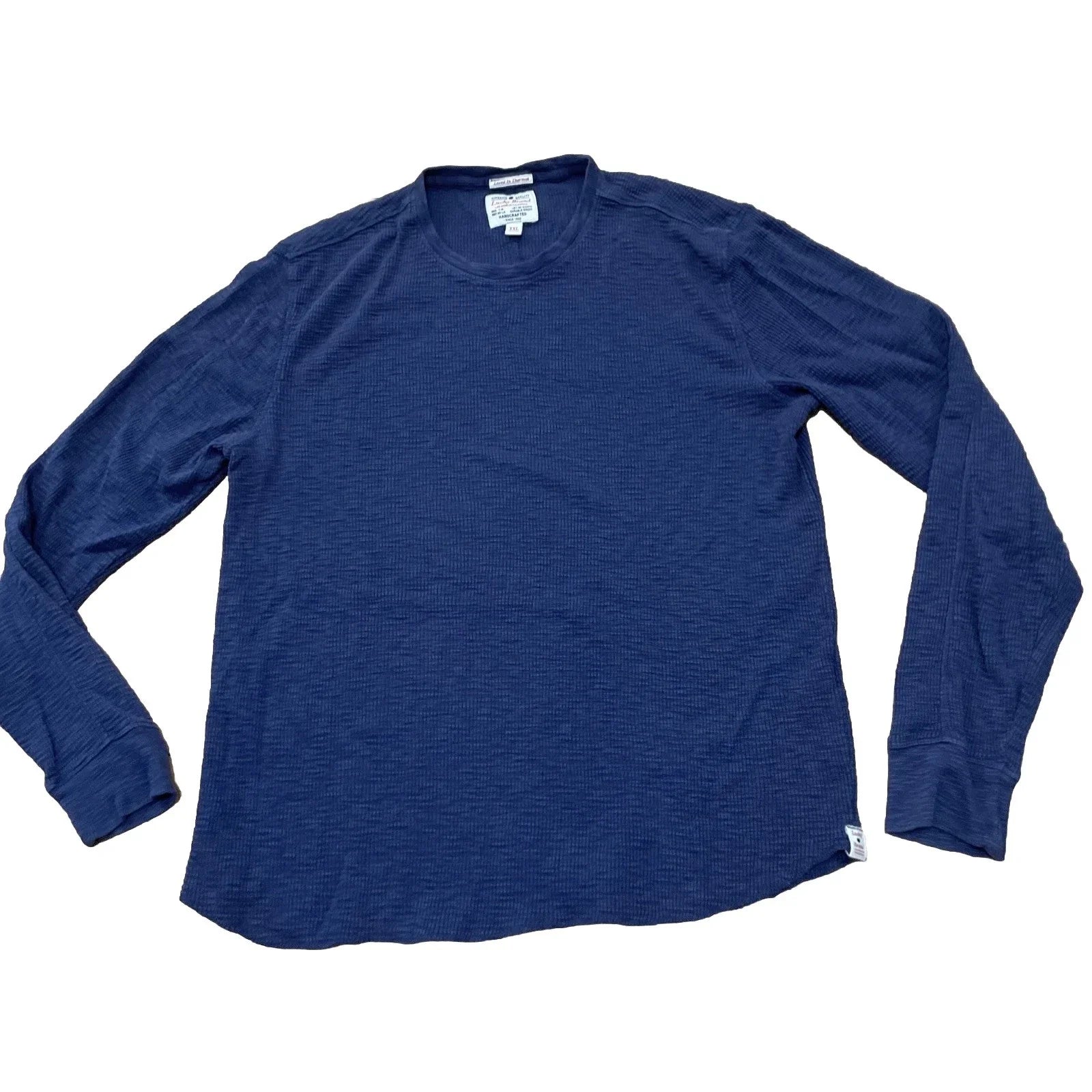 Lucky Brand Lived In Thermal Men XXL Blue Texture Knit Beach Boho Skate Surf 2XL Unisex T-shirt, Sweatshirt, Hoodie, Long Sleeve Tee - T-Shirt, Sweatshirt, Hoodie