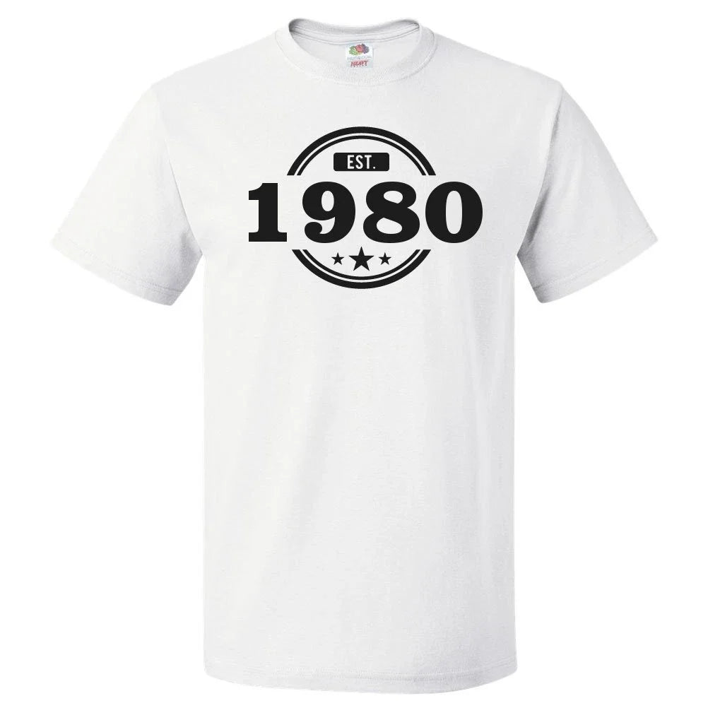 46th Birthday Gift For 46 Year Old Established 1980 T Shirt Unisex T-shirt, Sweatshirt, Hoodie, Long Sleeve Tee - T-Shirt, Sweatshirt, Hoodie