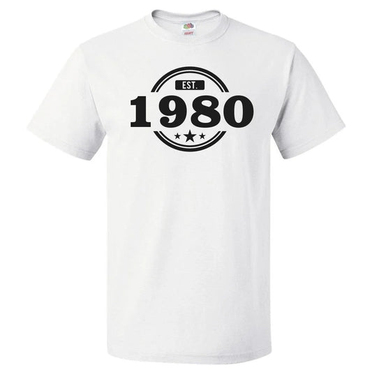46th Birthday Gift For 46 Year Old Established 1980 T Shirt Unisex T-shirt, Sweatshirt, Hoodie, Long Sleeve Tee - T-Shirt, Sweatshirt, Hoodie