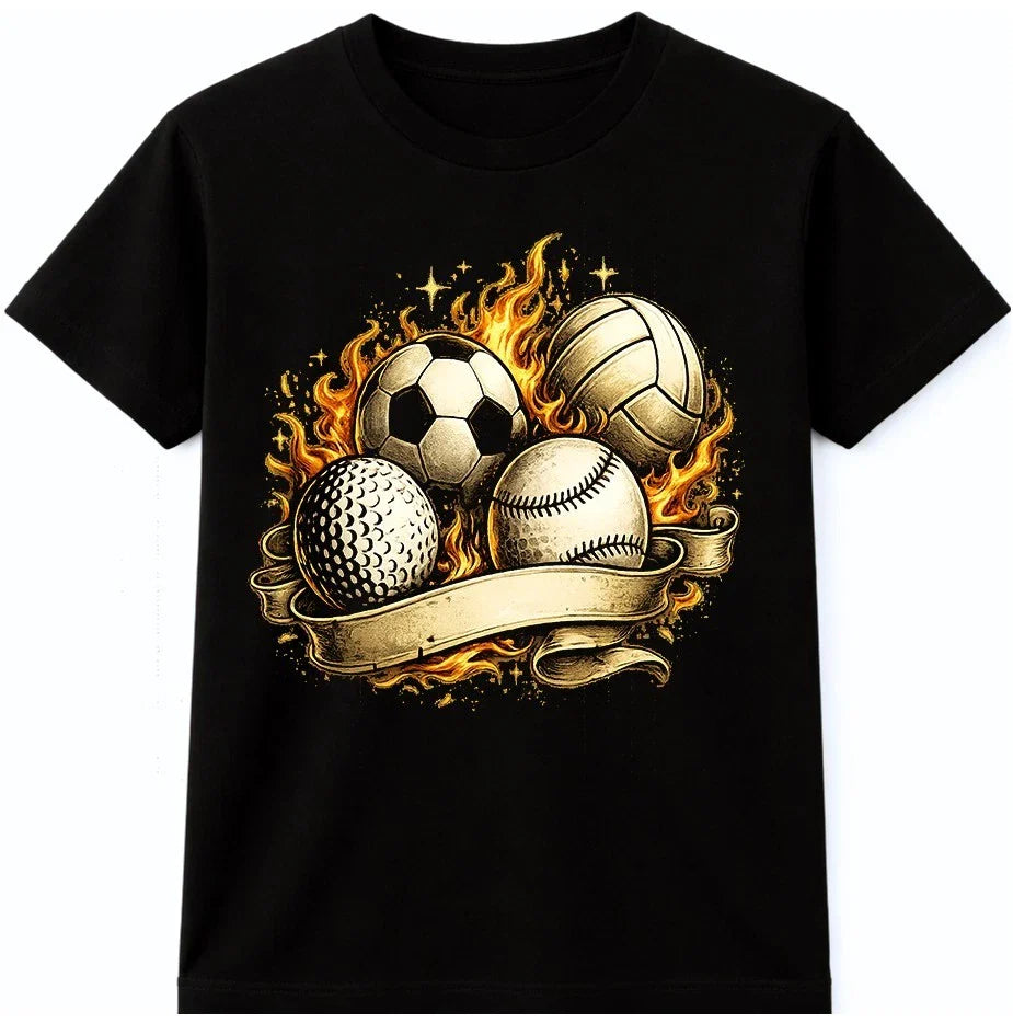 Sports Balls T-Shirt Soccer Volleyball Baseball Golf Athletic Graphic Fan Tee Unisex T-shirt, Sweatshirt, Hoodie, Long Sleeve Tee - T-Shirt, Sweatshirt, Hoodie