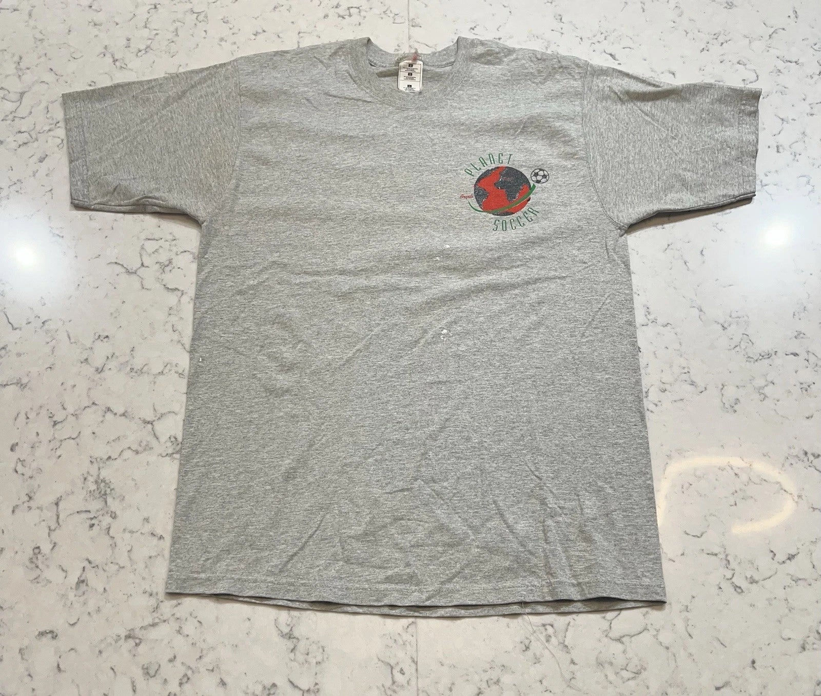Planet Soccer Graphic T-Shirt Gray Large World Globe Soccer Ball Tee Unisex T-shirt, Sweatshirt, Hoodie, Long Sleeve Tee - T-Shirt, Sweatshirt, Hoodie